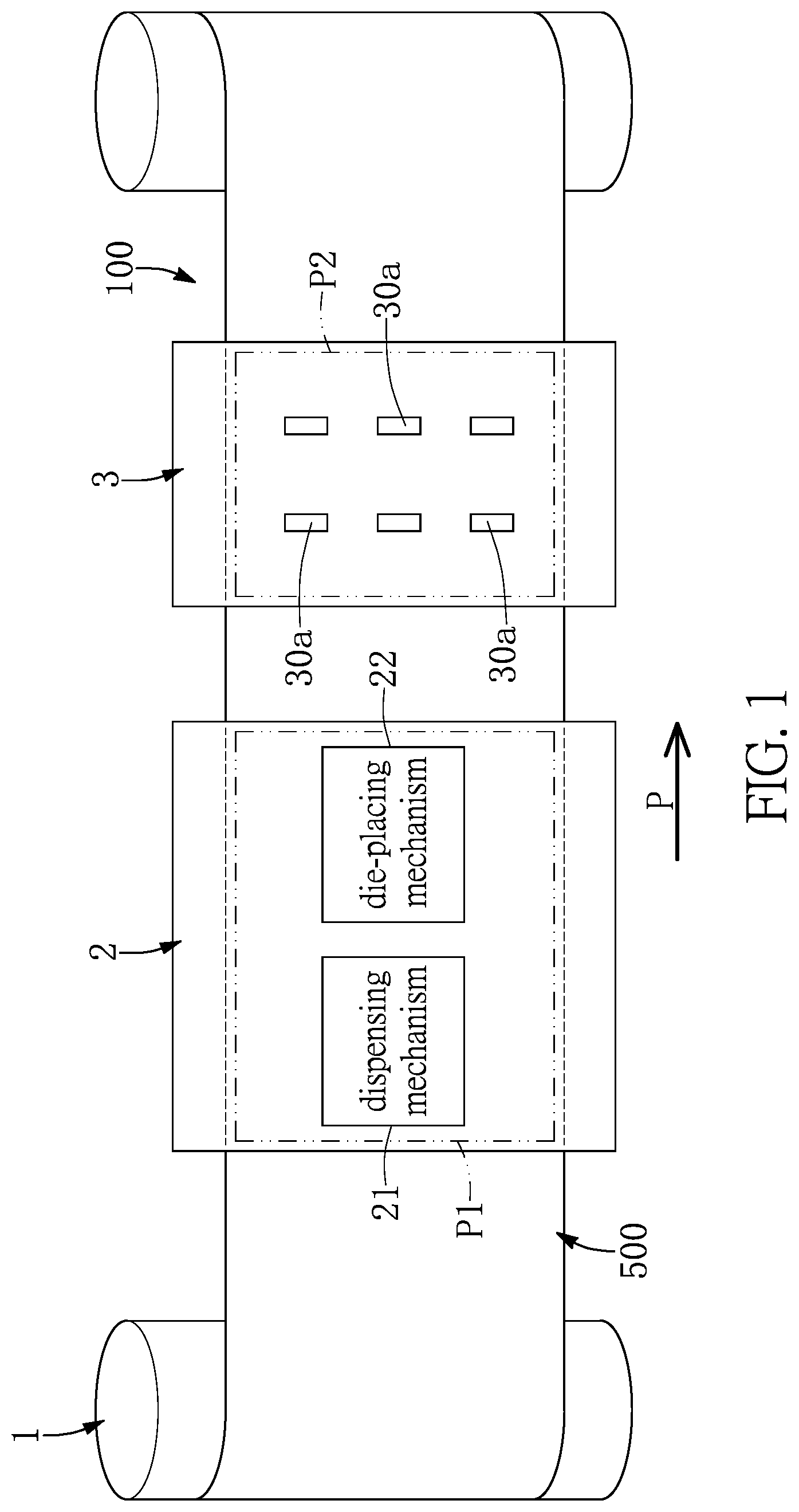 Patent US11784158 — Producing apparatus — Figure 1