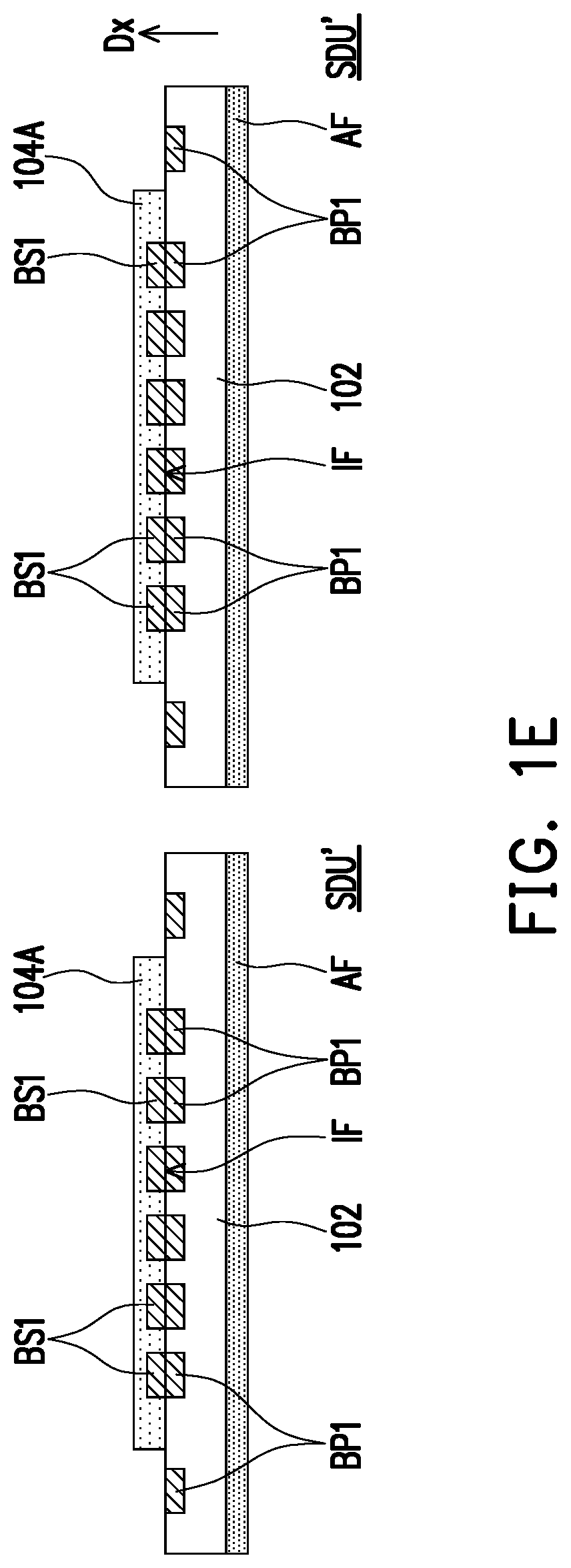 Patent US11784163 Figure 3 – Stacking structure, package structure and method of fabricating the same