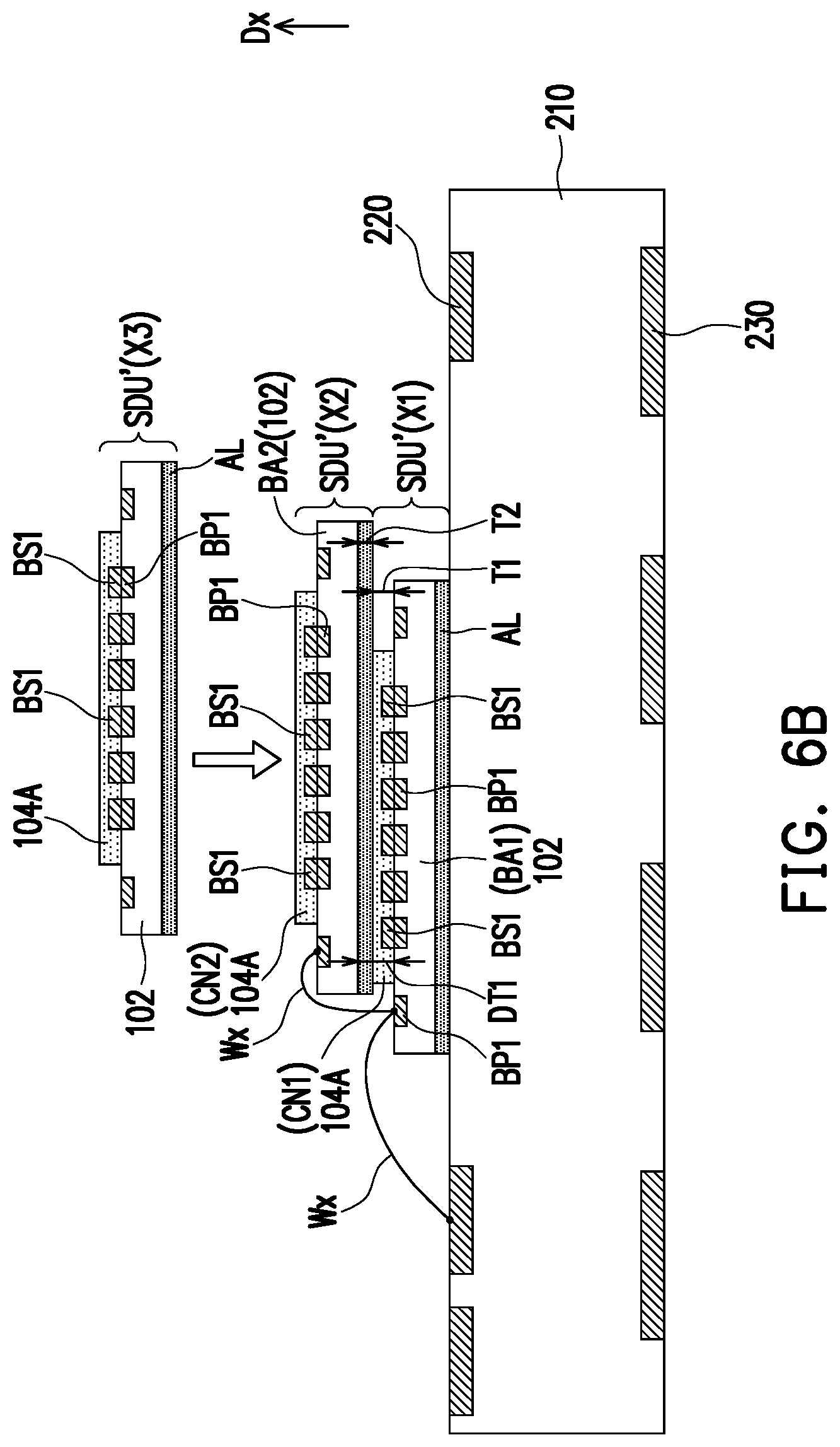 Patent US11784163 Figure 9 – Stacking structure, package structure and method of fabricating the same
