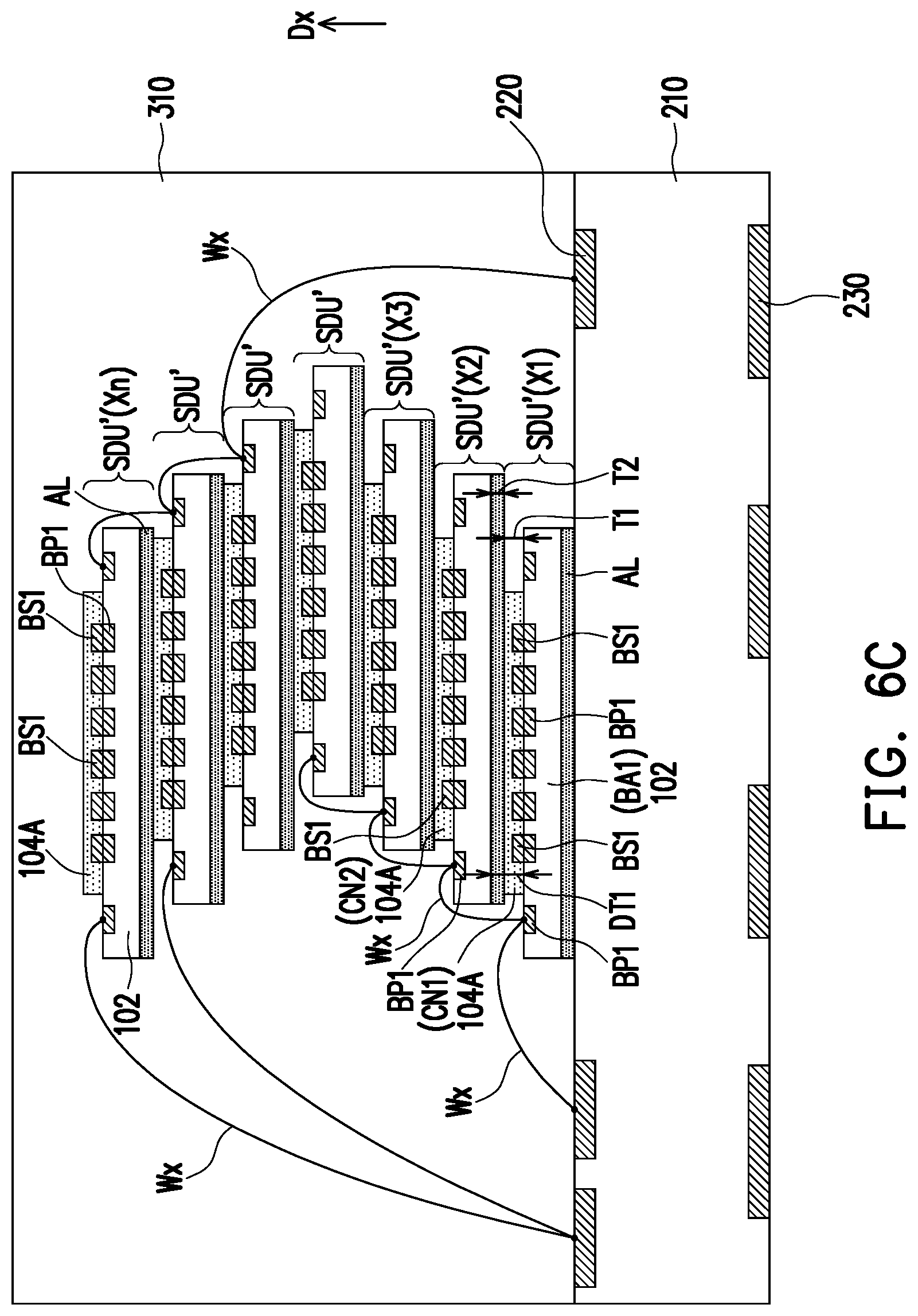 Patent US11784163 Figure 10 – Stacking structure, package structure and method of fabricating the same