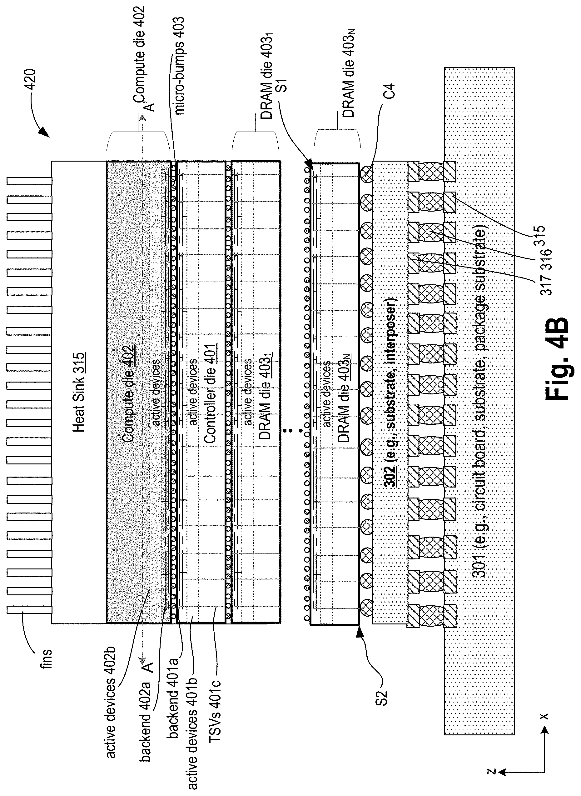 Patent US11784164 Figure 7 – 3D stacked compute and memory with copper-to-copper hybrid bond