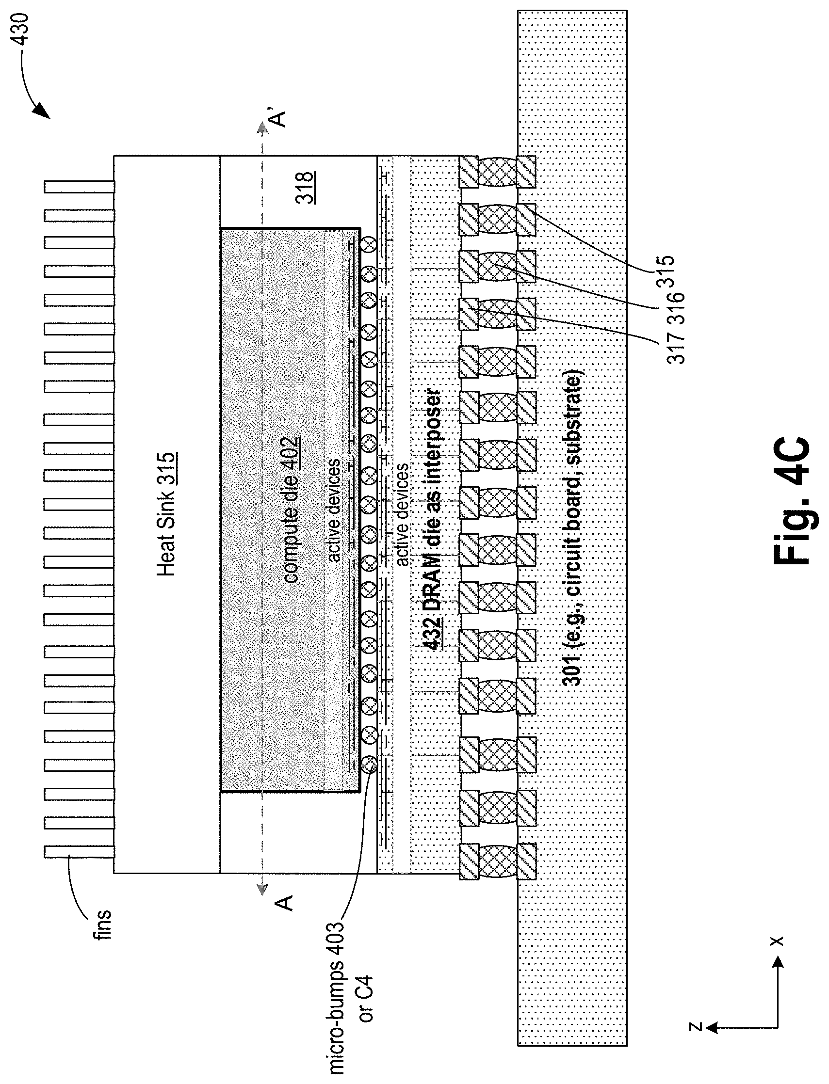 Patent US11784164 Figure 8 – 3D stacked compute and memory with copper-to-copper hybrid bond