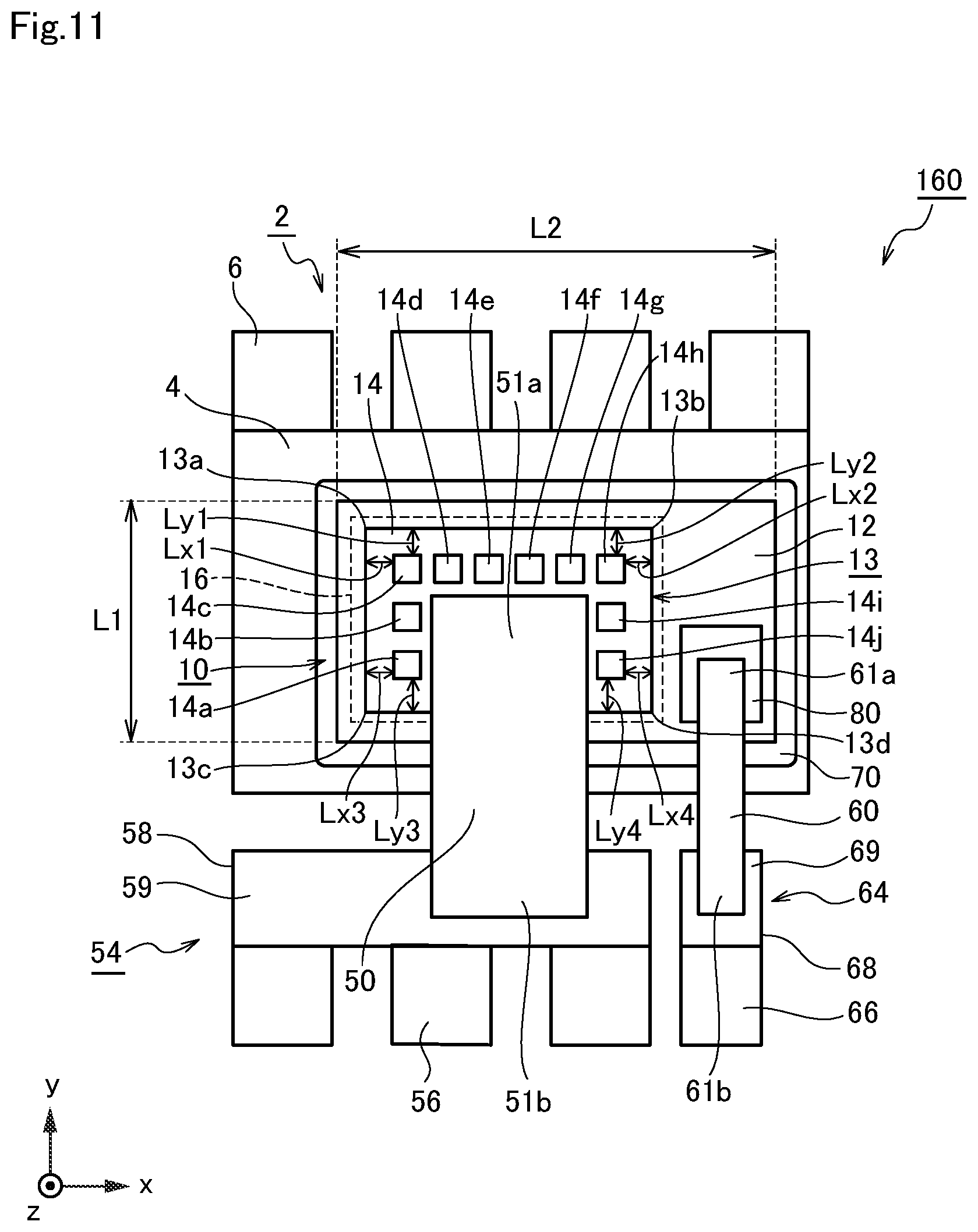 Patent US11784167 Figure 11 – Semiconductor device with metal film having openings