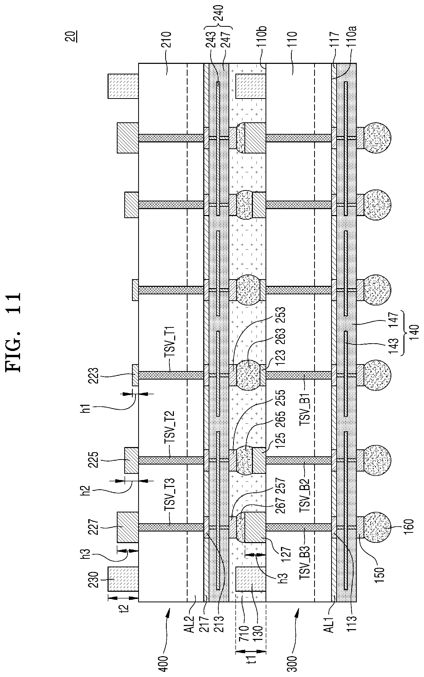 Patent US11784168 Figure 9 – Semiconductor chip, semiconductor device, and semiconductor package including the semiconductor chip