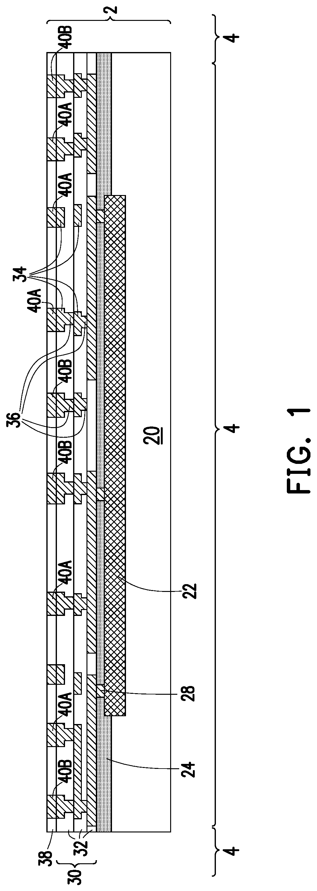 Patent US11784172 Figure 1 – Deep partition power delivery with deep trench capacitor
