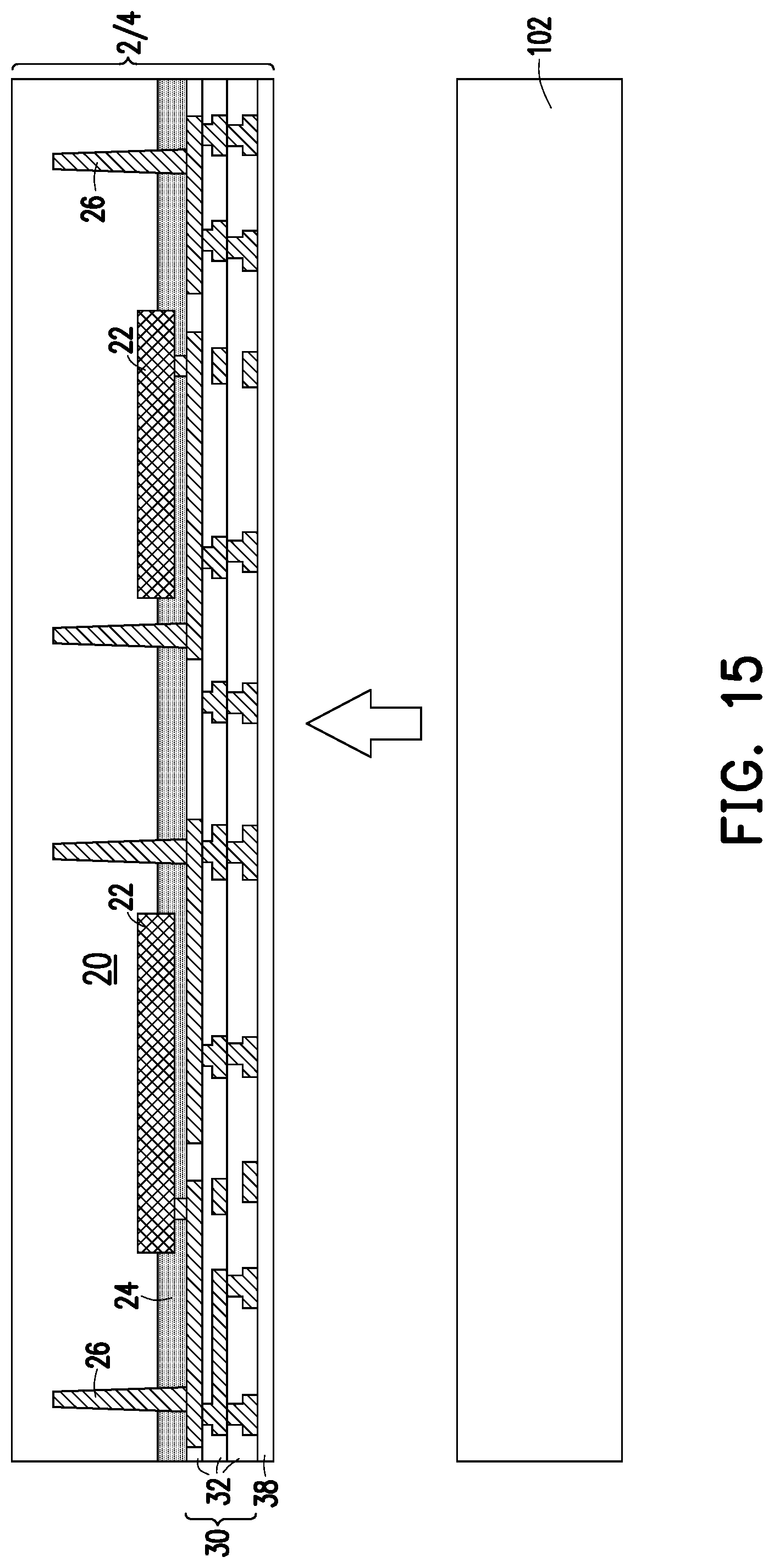 Patent US11784172 Figure 15 – Deep partition power delivery with deep trench capacitor