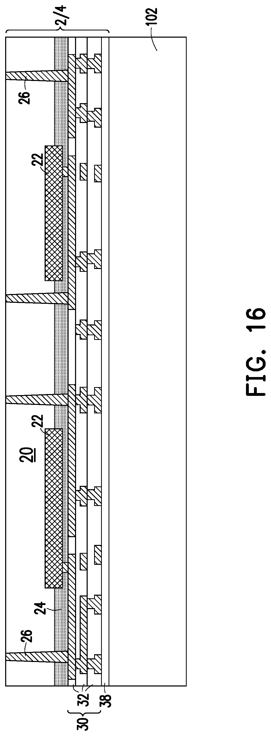 Patent US11784172 Figure 16 – Deep partition power delivery with deep trench capacitor