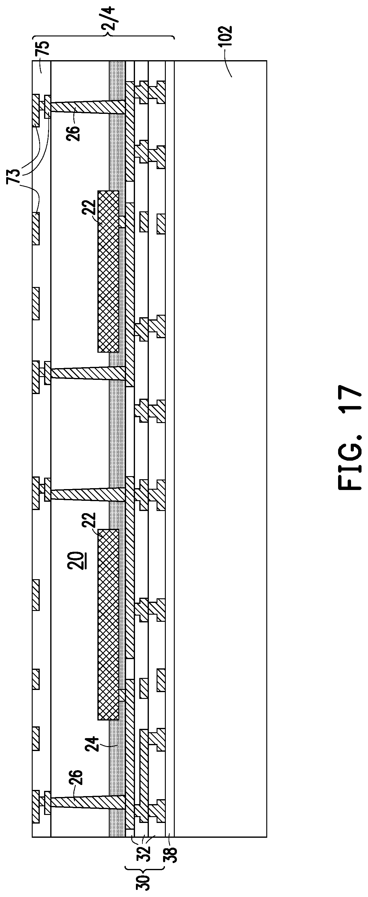 Patent US11784172 Figure 17 – Deep partition power delivery with deep trench capacitor
