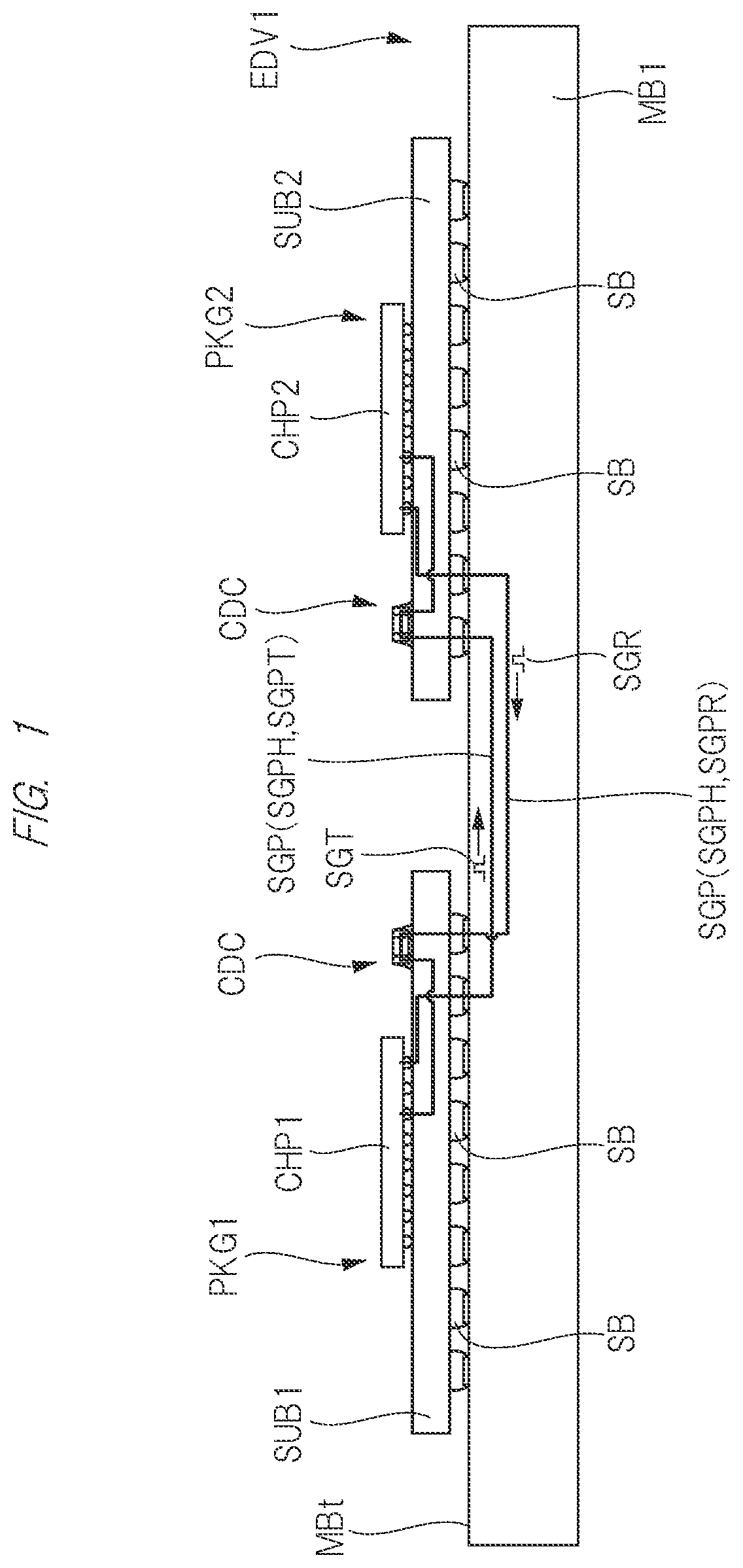 Patent US11784173 Figure 1 – Semiconductor device including a circuit for transmitting a signal