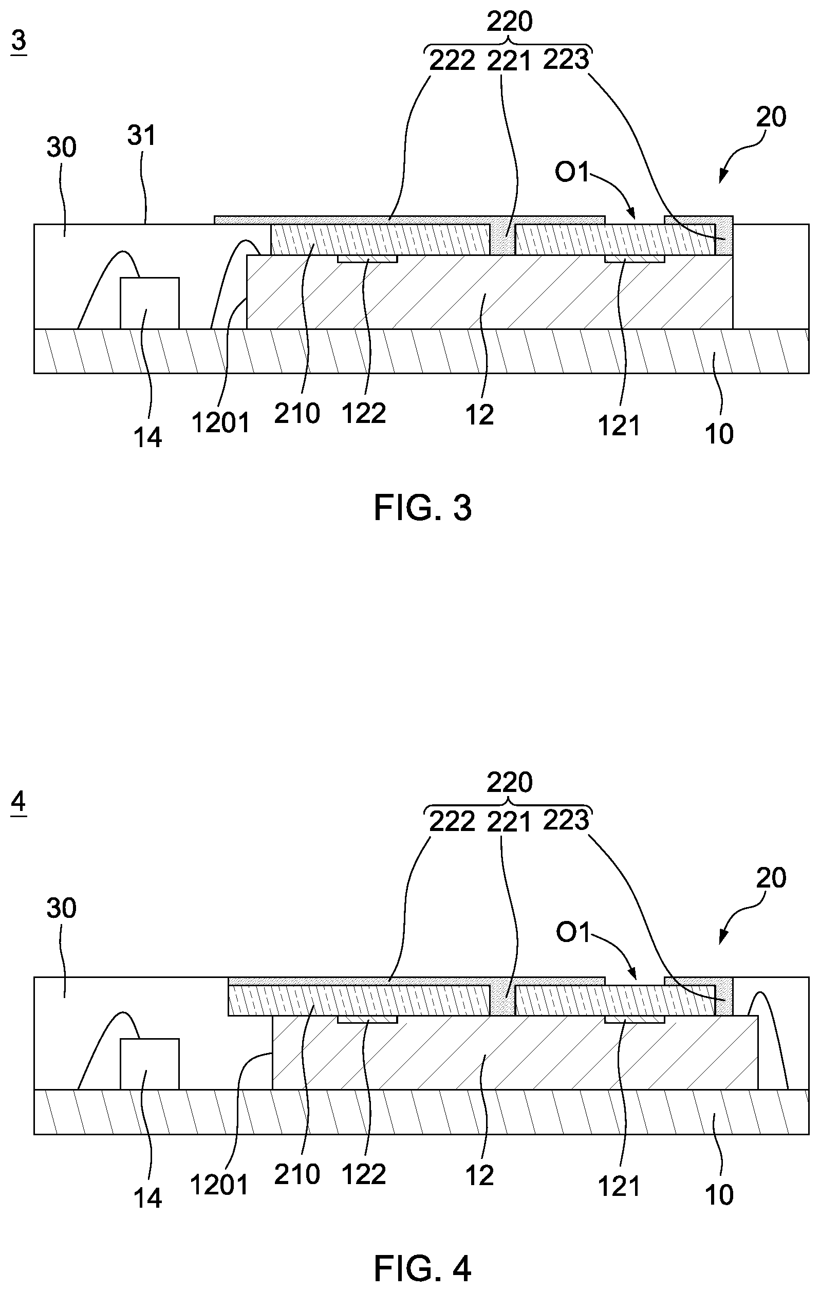 Patent US11784174 Figure 3 – Optical package structure and method for manufacturing the same