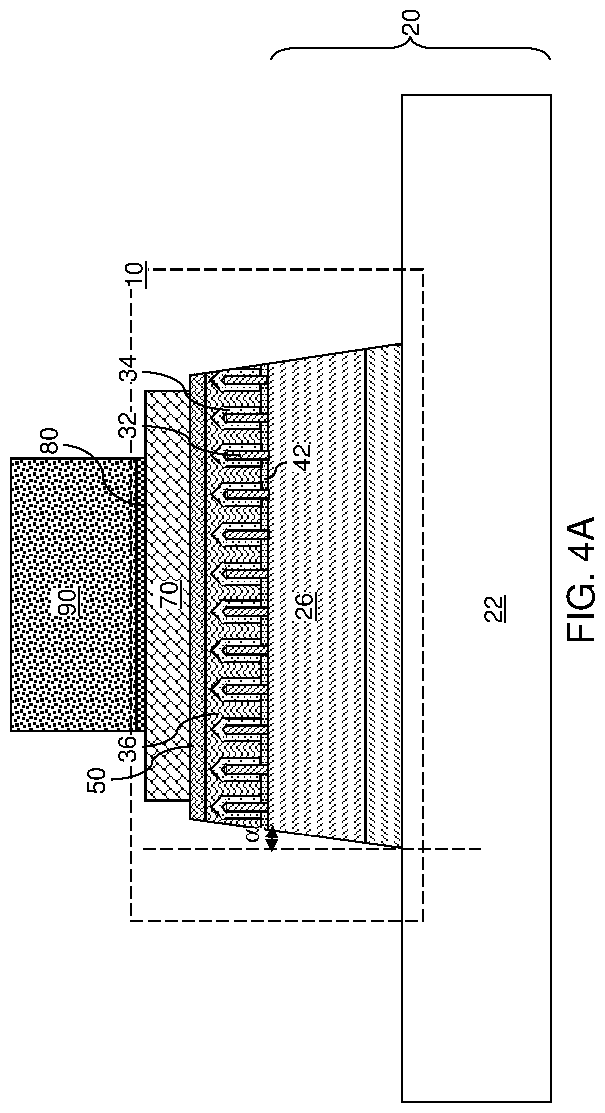 Patent US11784176 Figure 6 – Light emitting diode device containing a positive photoresist insulating spacer and a conductive sidewall contact and method of making the same