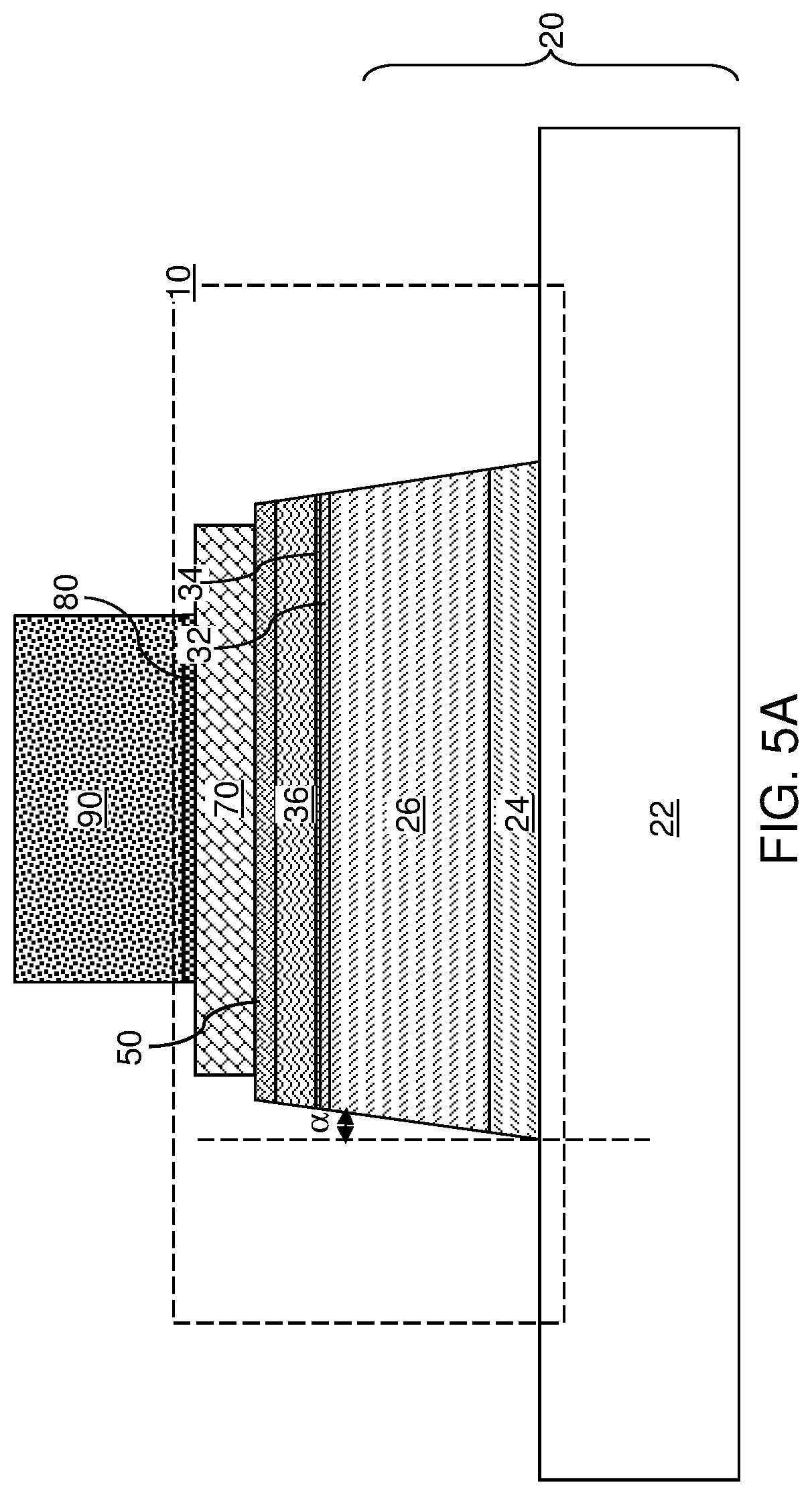Patent US11784176 Figure 8 – Light emitting diode device containing a positive photoresist insulating spacer and a conductive sidewall contact and method of making the same
