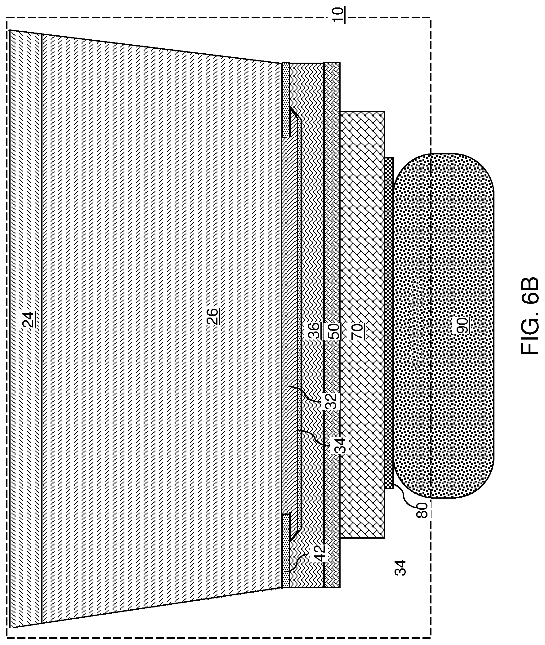 Patent US11784176 Figure 11 – Light emitting diode device containing a positive photoresist insulating spacer and a conductive sidewall contact and method of making the same