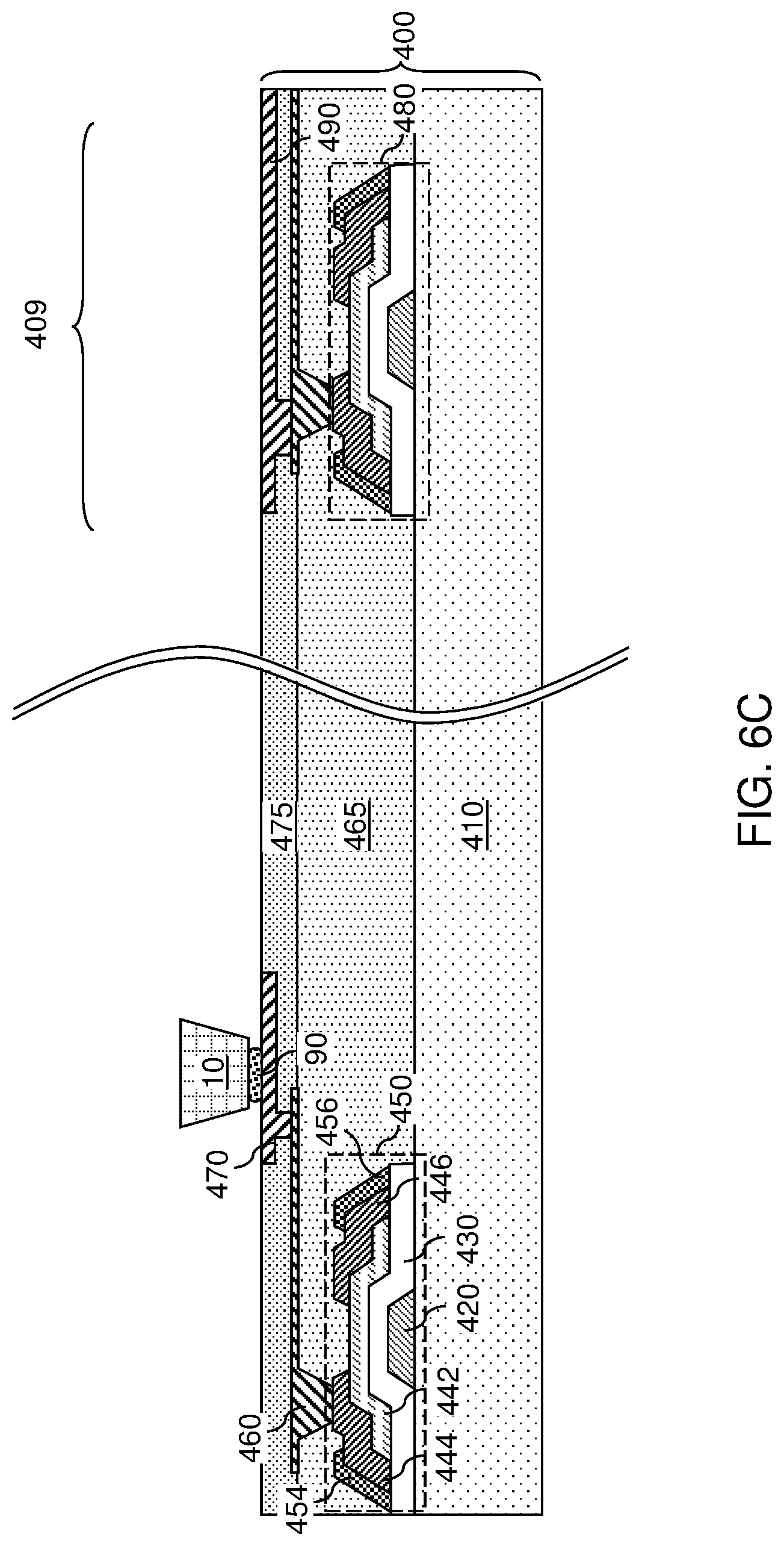 Patent US11784176 Figure 12 – Light emitting diode device containing a positive photoresist insulating spacer and a conductive sidewall contact and method of making the same