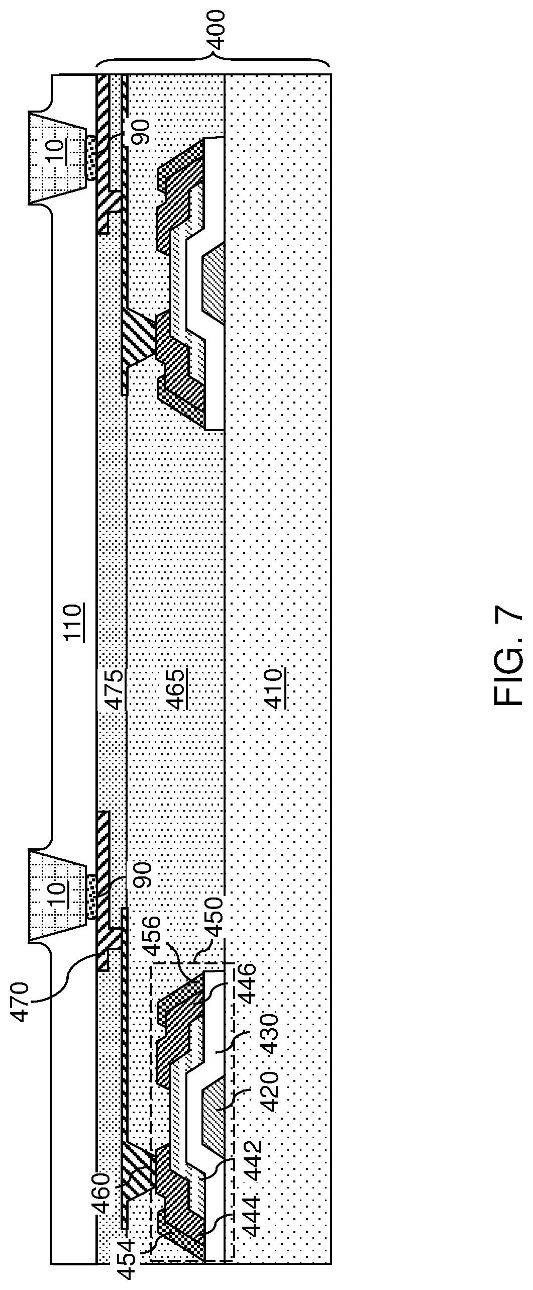 Patent US11784176 Figure 14 – Light emitting diode device containing a positive photoresist insulating spacer and a conductive sidewall contact and method of making the same