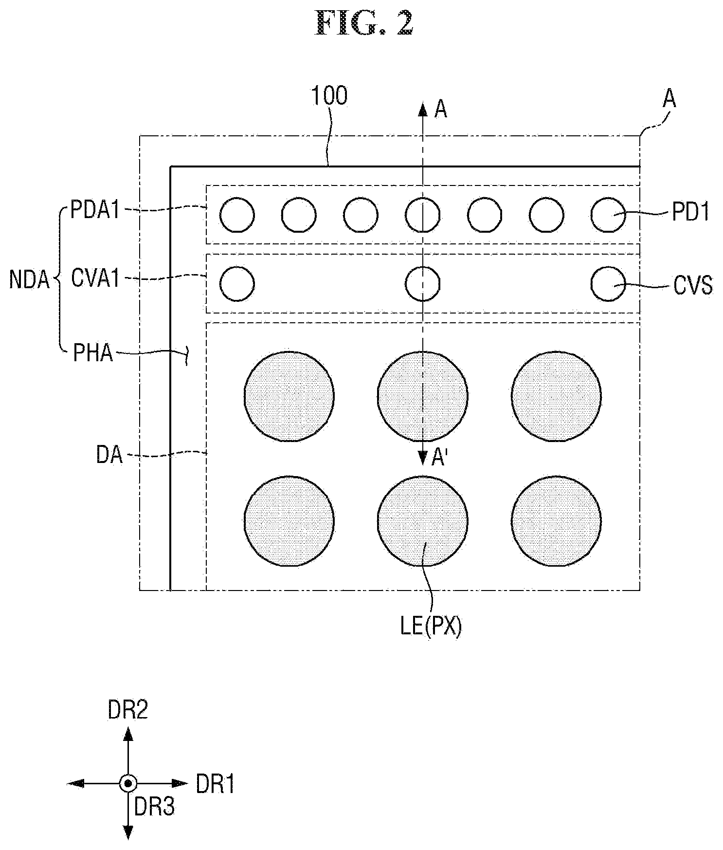 Patent US11784177 Figure 2 – Display device and method for fabricating the same