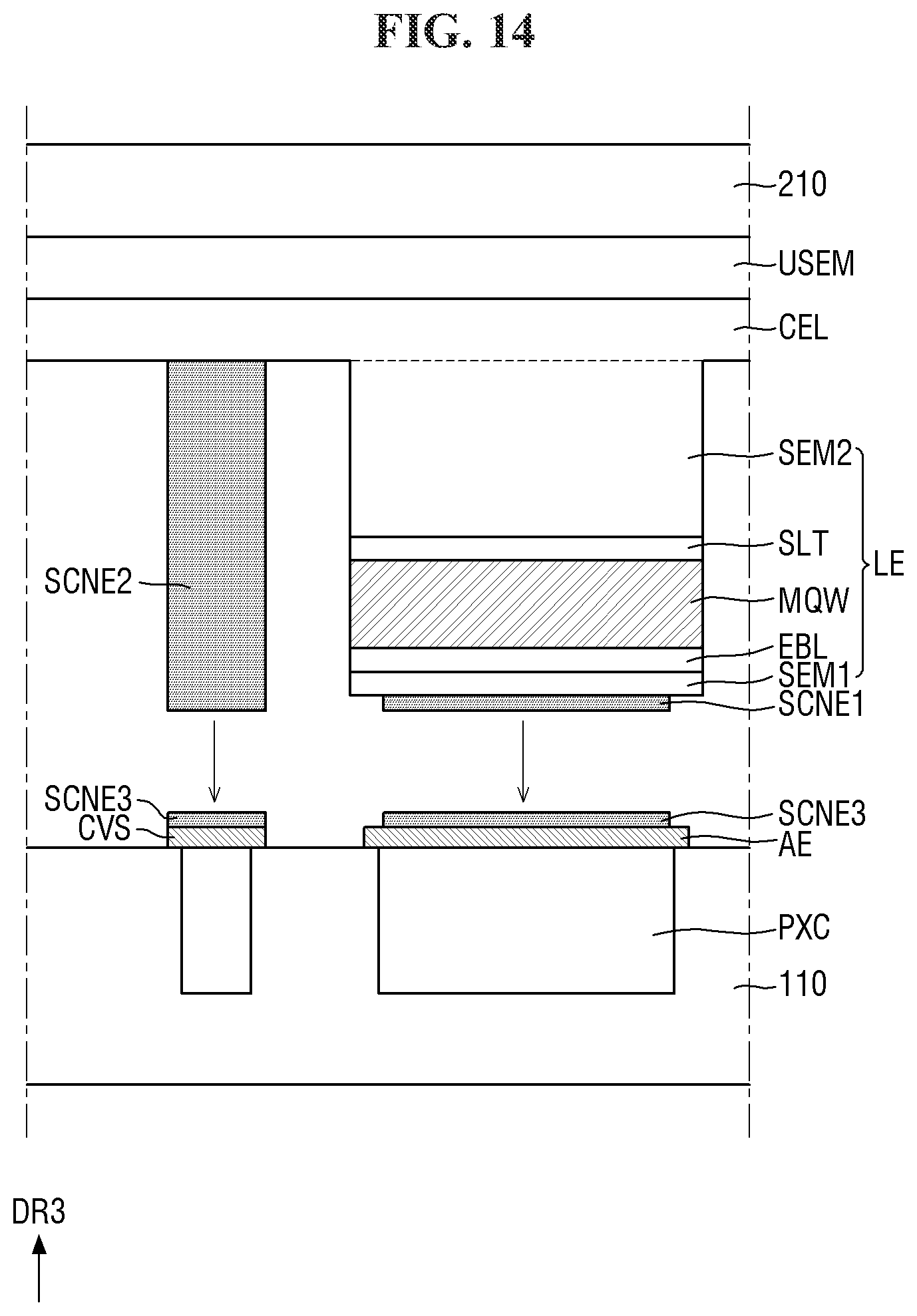 Patent US11784177 Figure 14 – Display device and method for fabricating the same