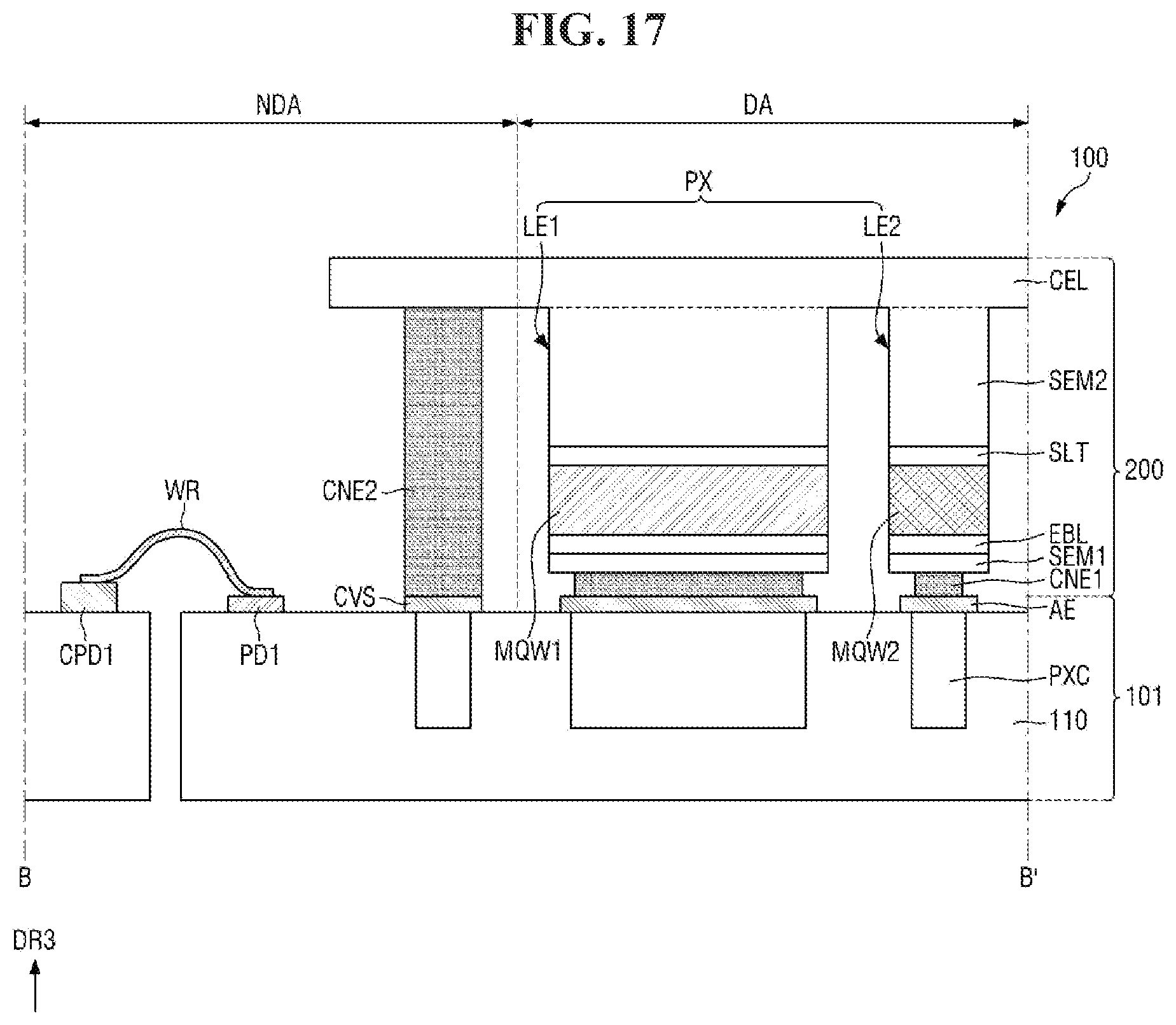 Patent US11784177 Figure 18 – Display device and method for fabricating the same