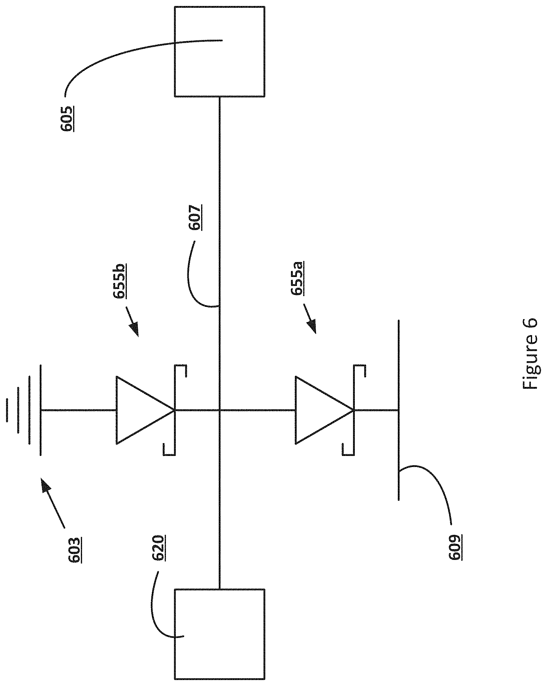 Patent US11784181 Figure 6 – Die backend diodes for electrostatic discharge (ESD) protection