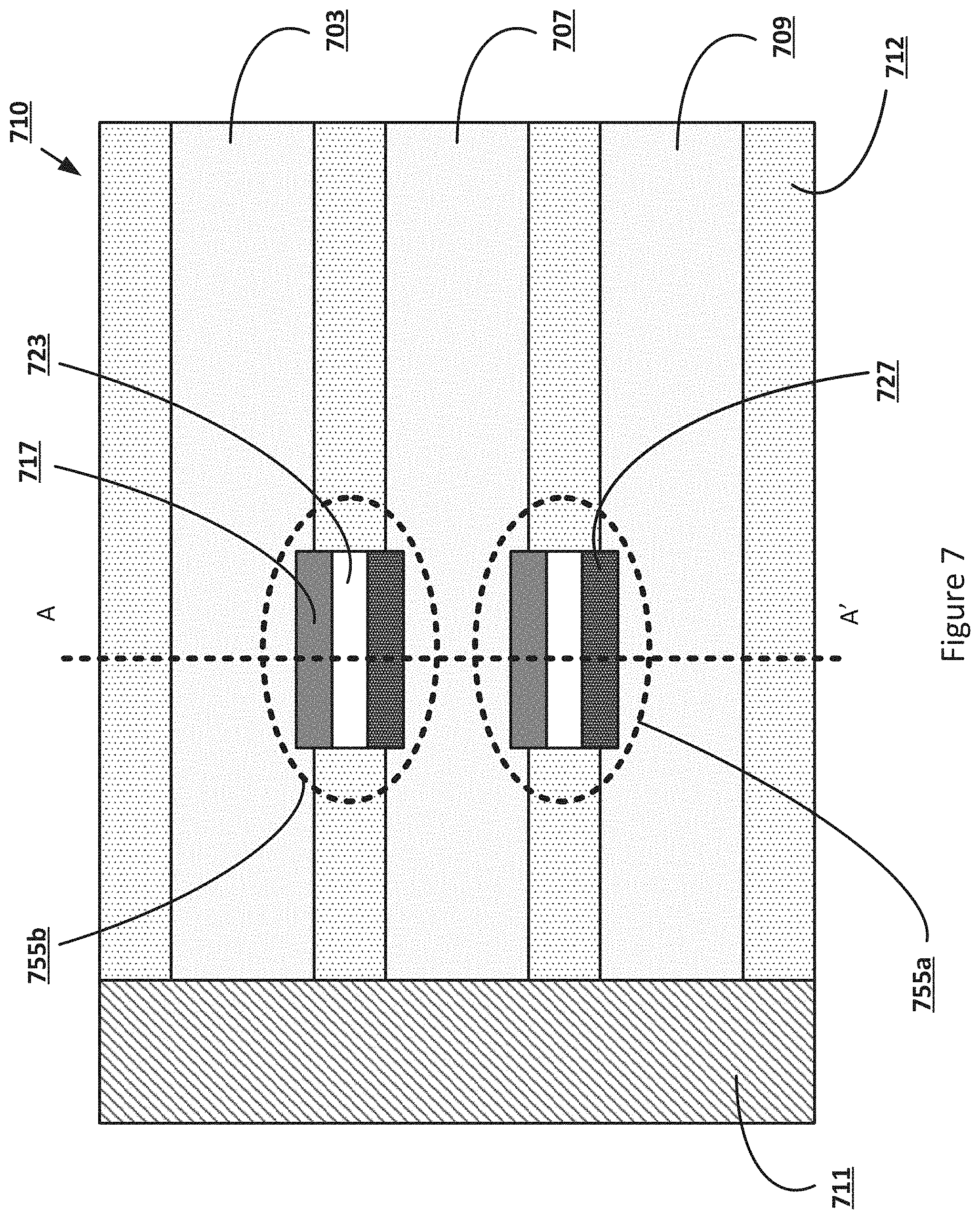 Patent US11784181 Figure 7 – Die backend diodes for electrostatic discharge (ESD) protection
