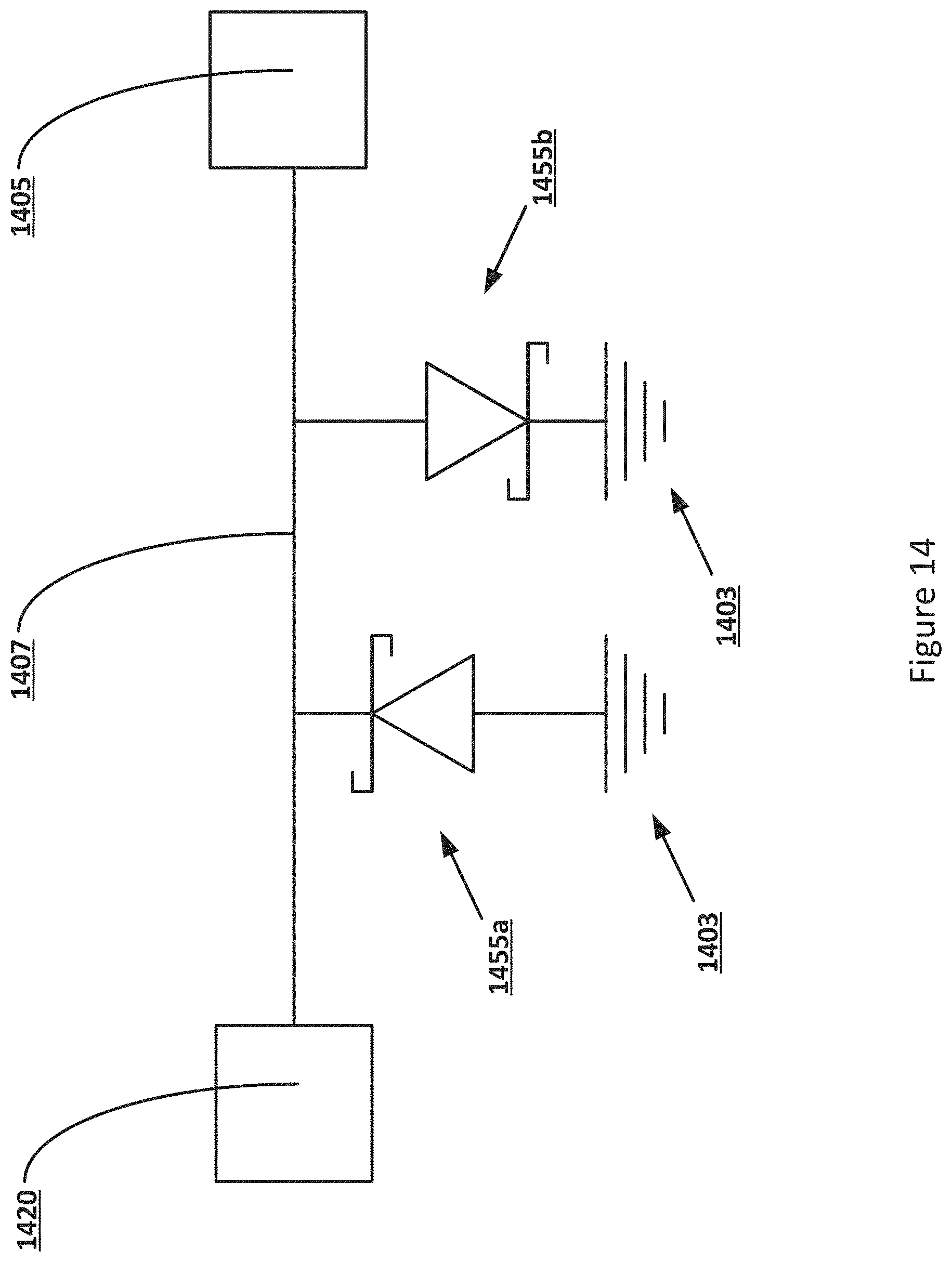 Patent US11784181 Figure 14 – Die backend diodes for electrostatic discharge (ESD) protection