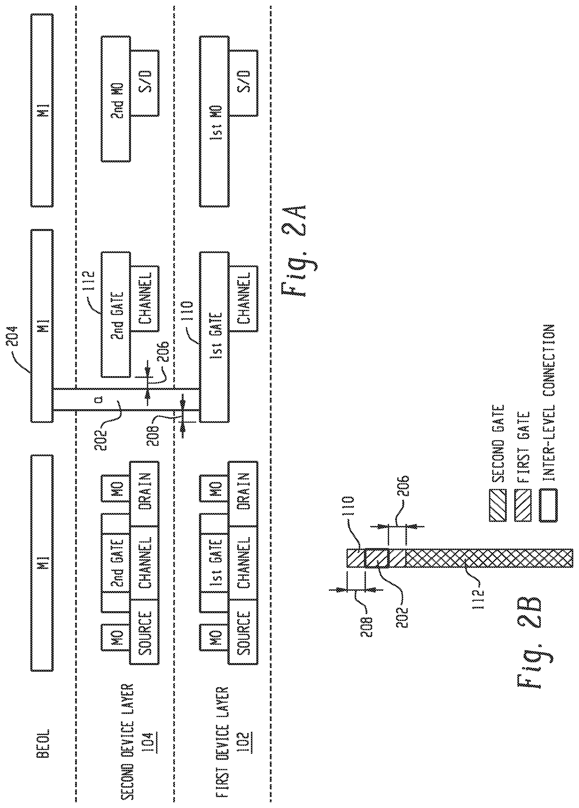 Patent US11784183 Figure 2 – Inter-level connection for multi-layer structures