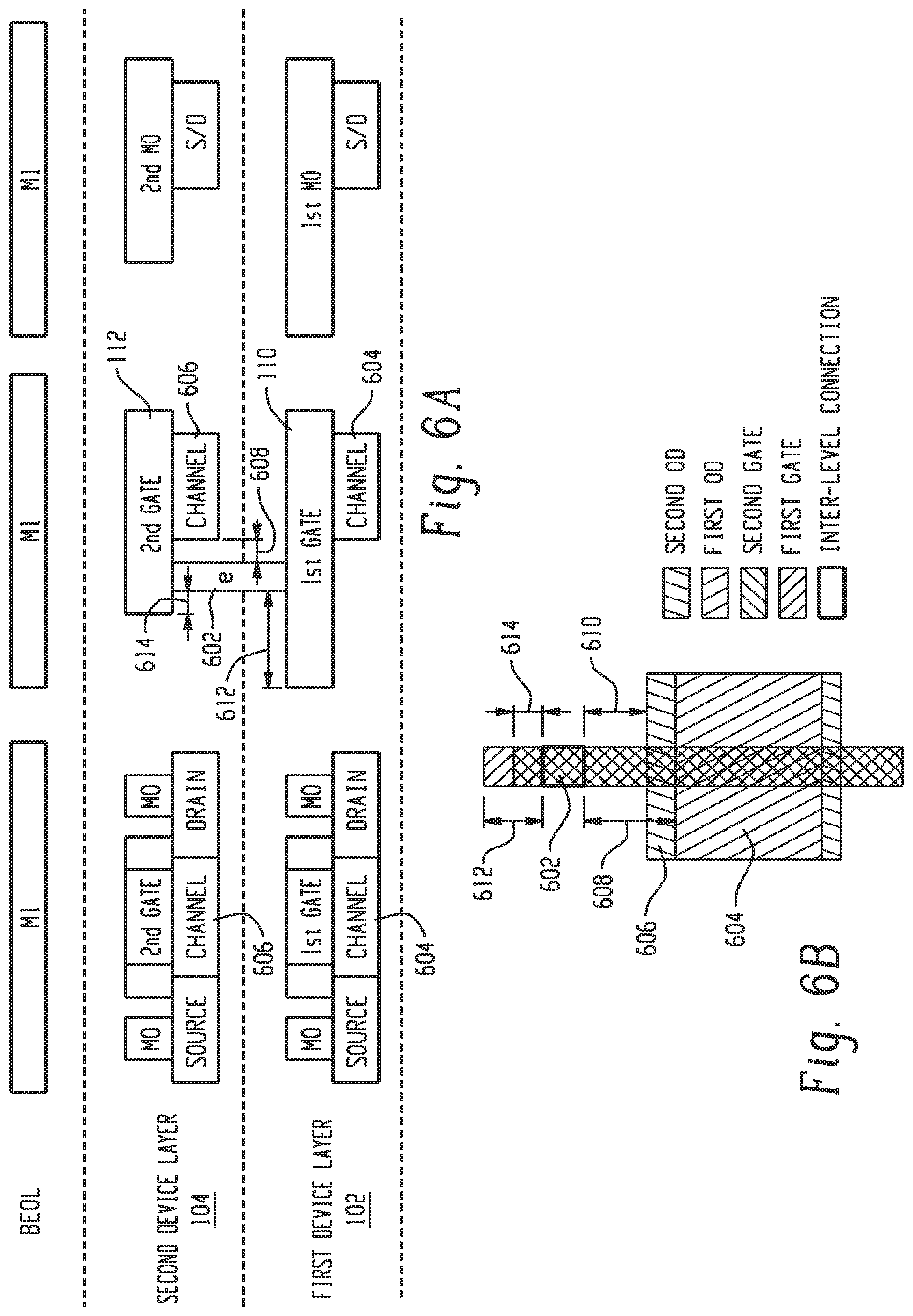 Patent US11784183 Figure 6 – Inter-level connection for multi-layer structures
