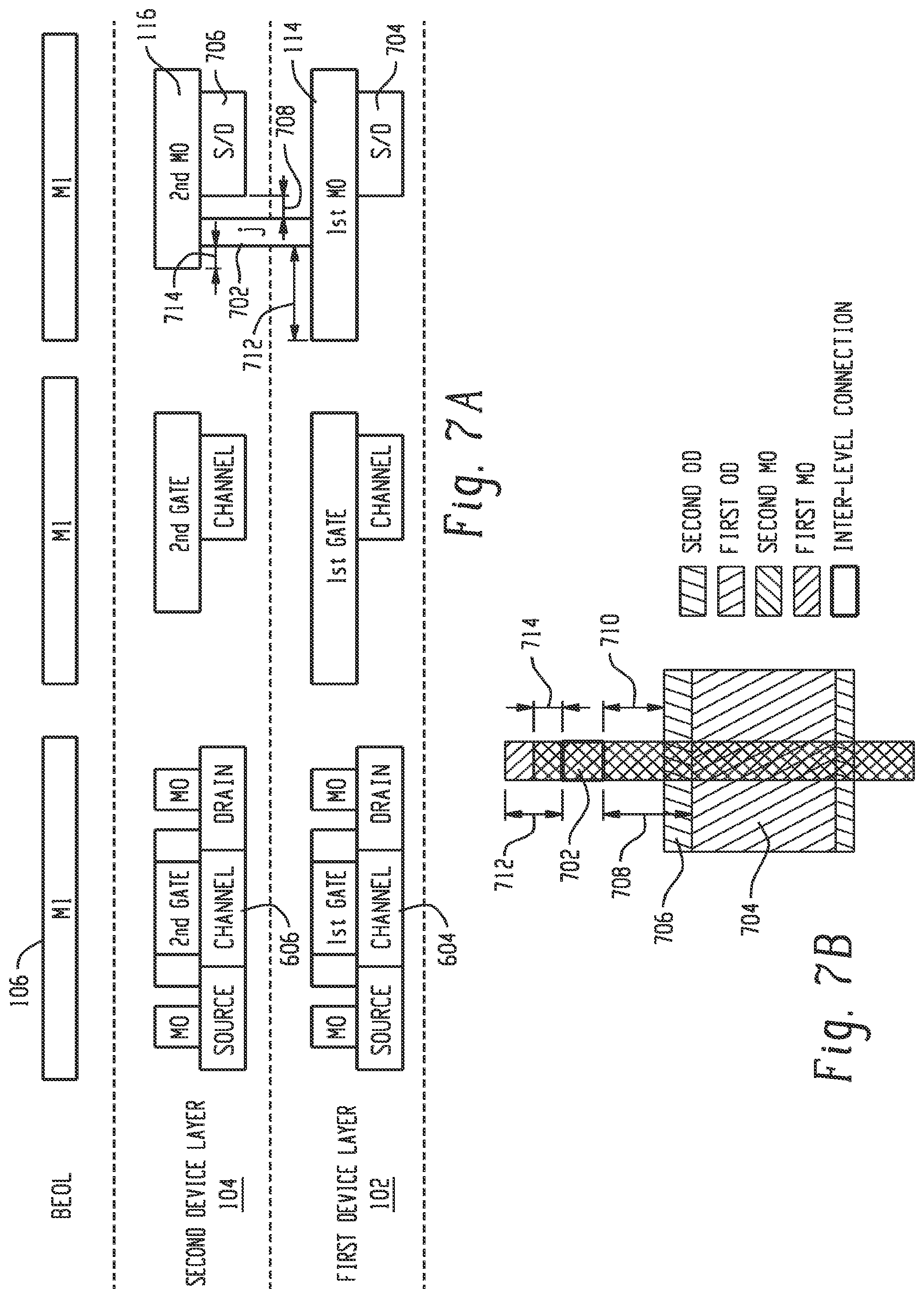 Patent US11784183 Figure 7 – Inter-level connection for multi-layer structures