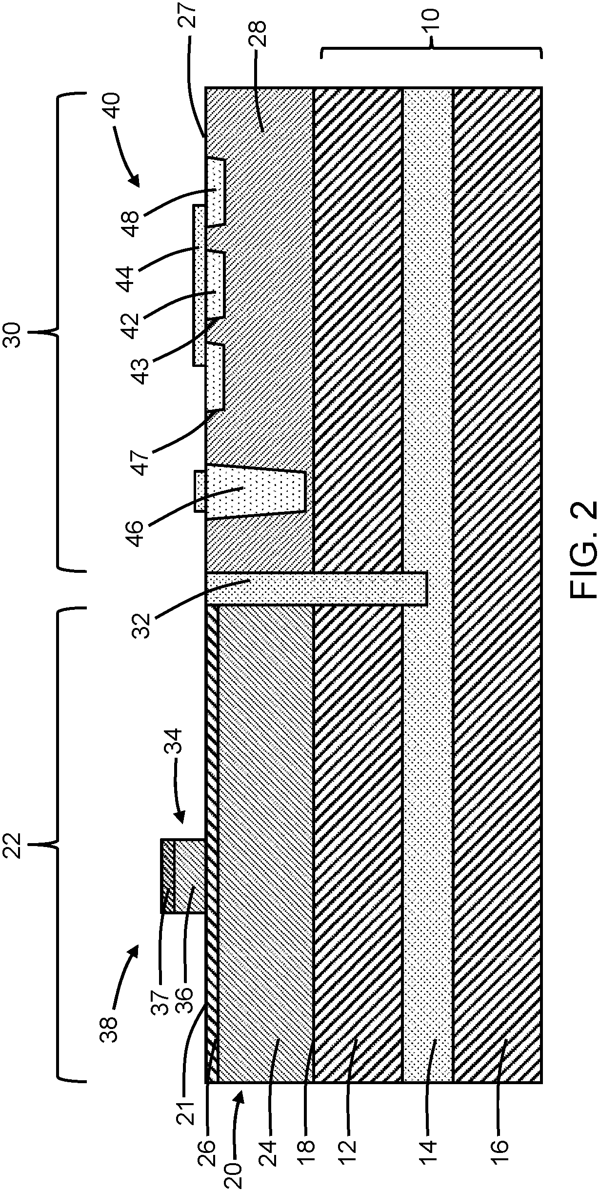 Patent US11784189 Figure 2 – Monolithic integration of diverse device types with shared electrical isolation