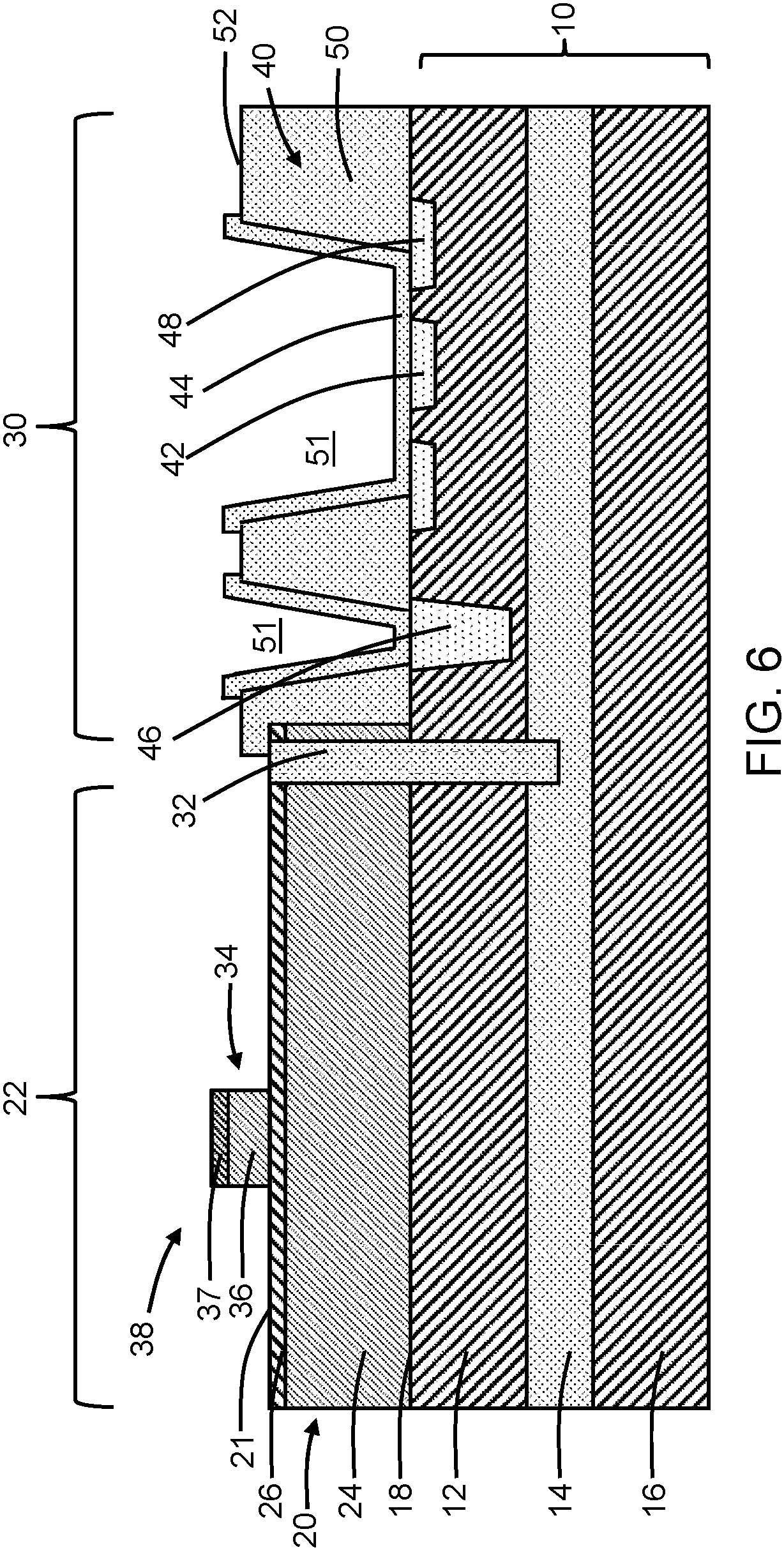Patent US11784189 Figure 6 – Monolithic integration of diverse device types with shared electrical isolation