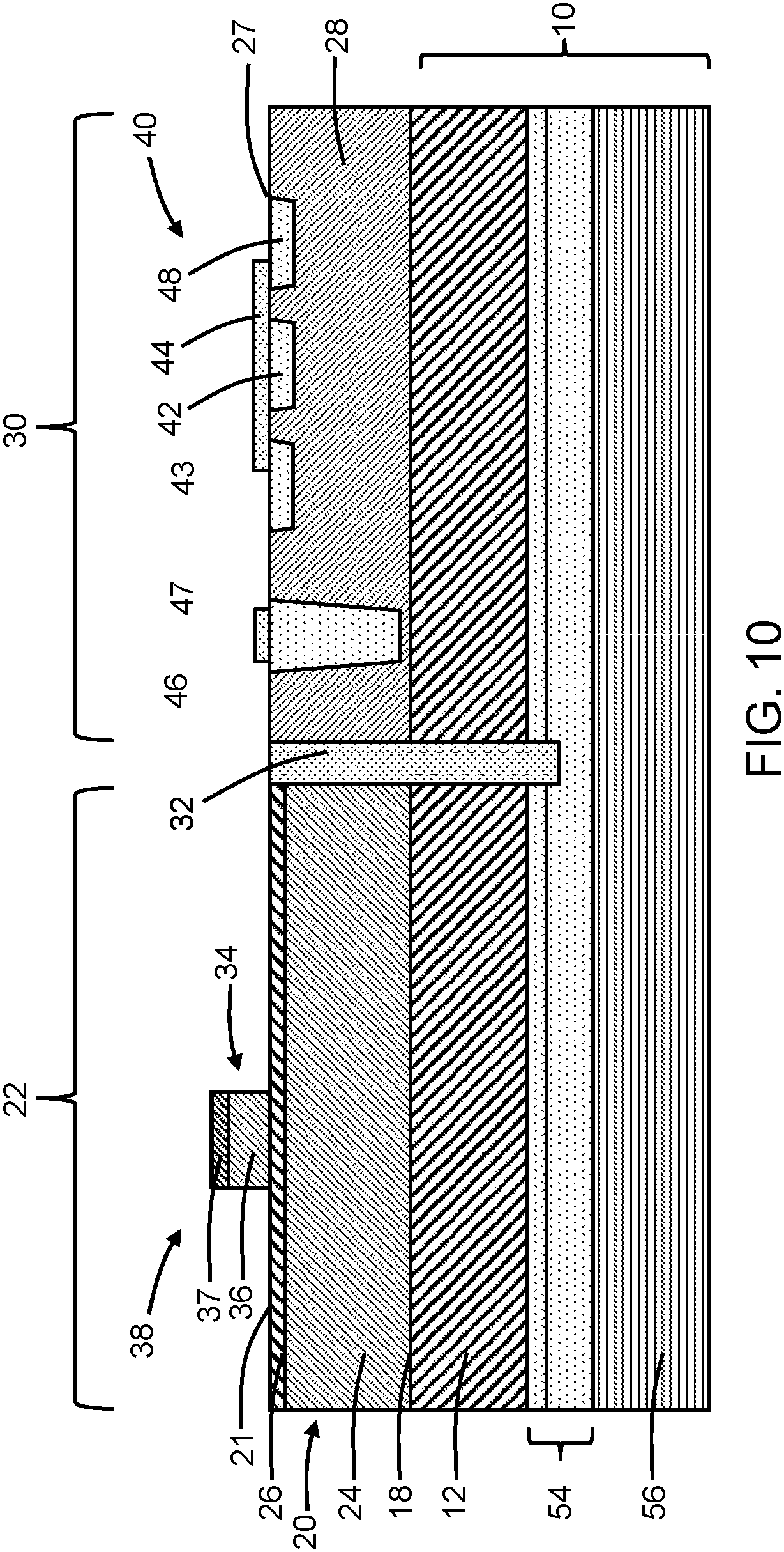 Patent US11784189 Figure 10 – Monolithic integration of diverse device types with shared electrical isolation