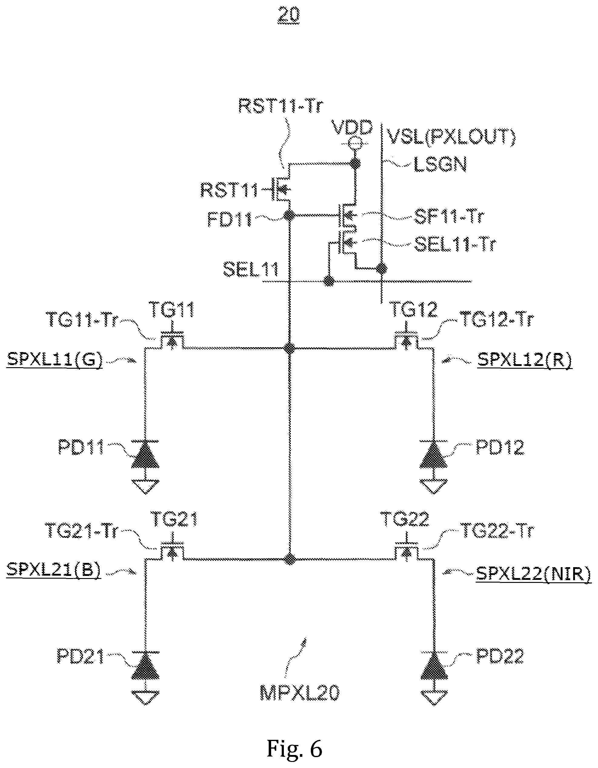 Patent US11784203 Figure 6 – Solid-state imaging device, method for manufacturing solid-state imaging device and electronic apparatus having a multi-pixel having a back side separating part