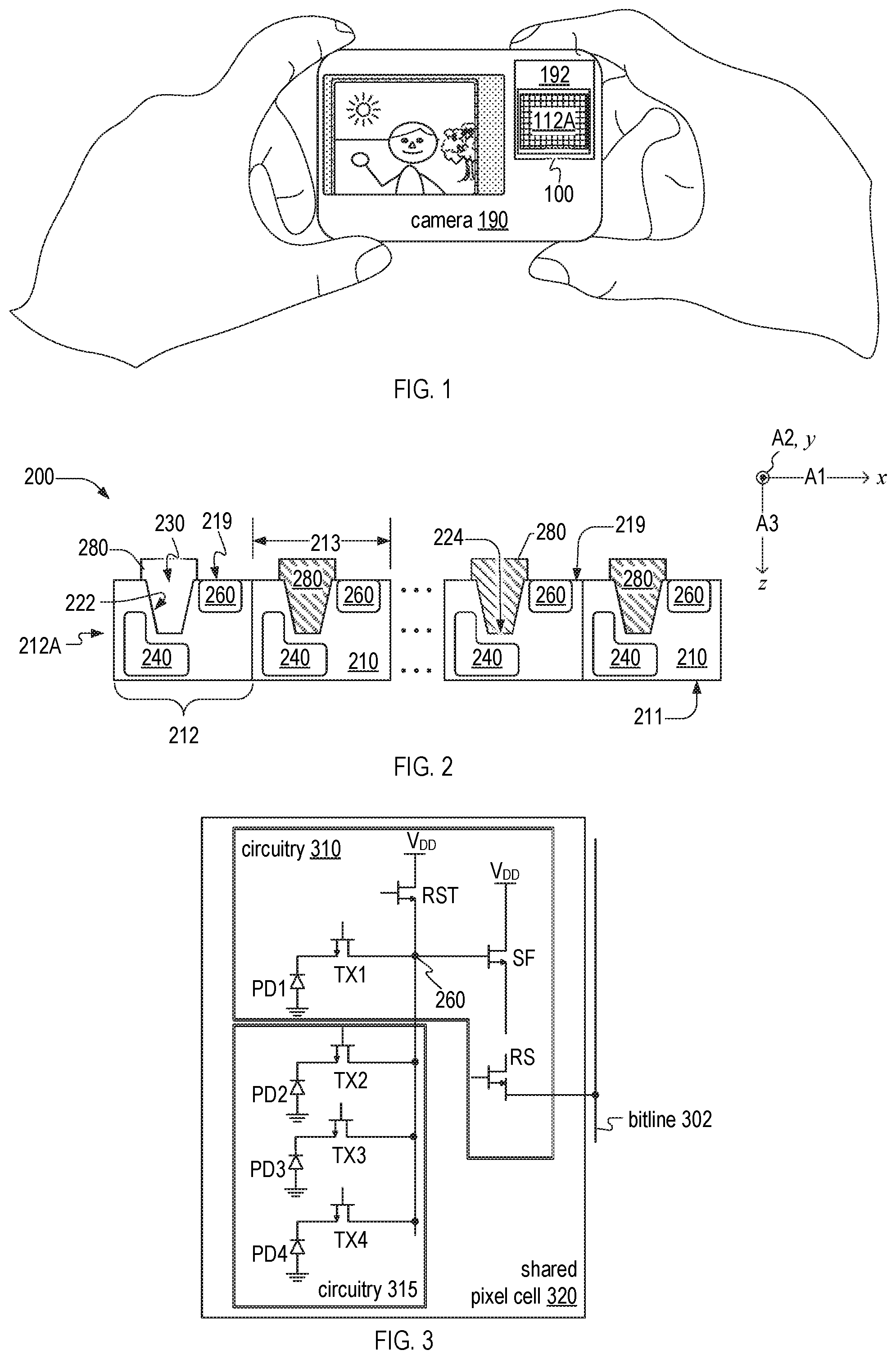 Patent US11784206 Figure 1 – Pixel-array substrate and associated method