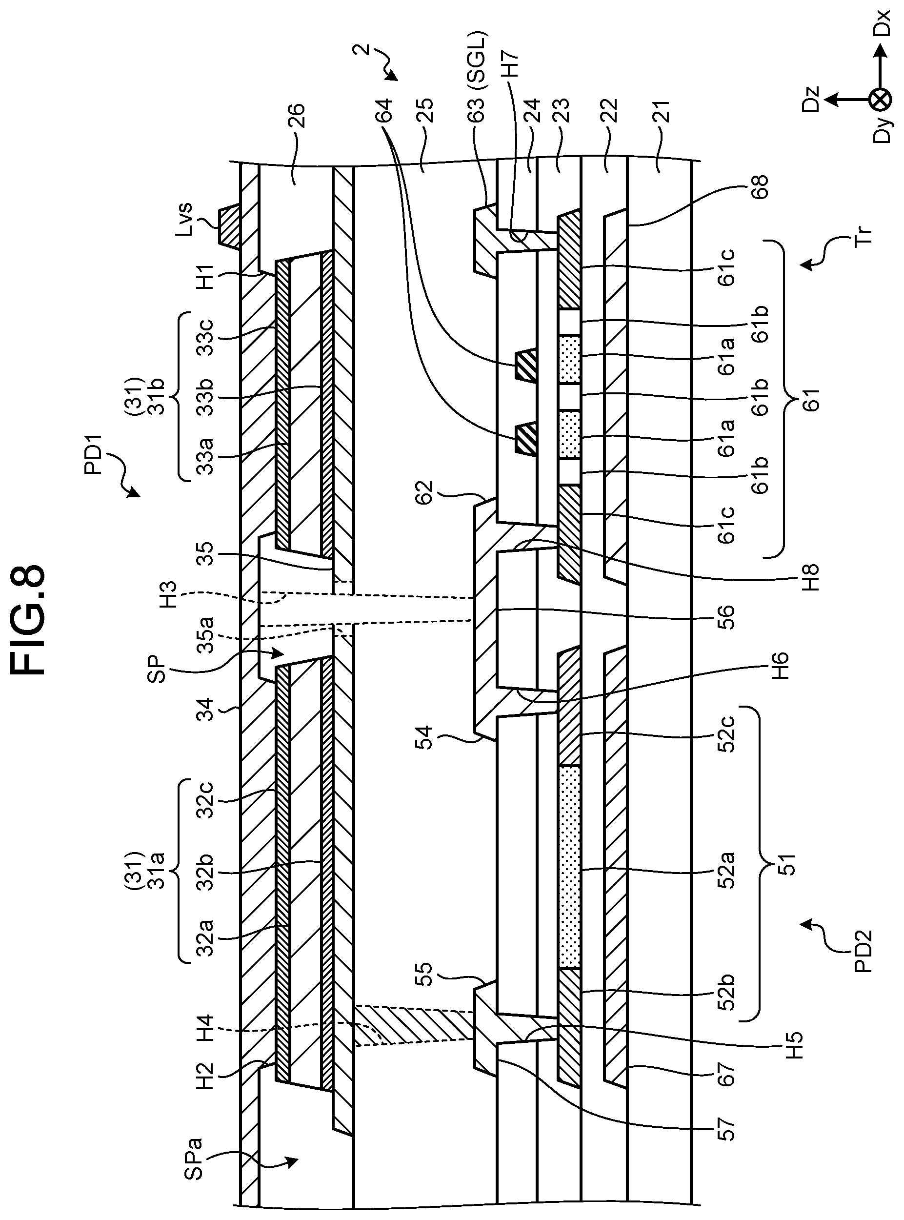 Patent US11784209 Figure 8 – Detection device