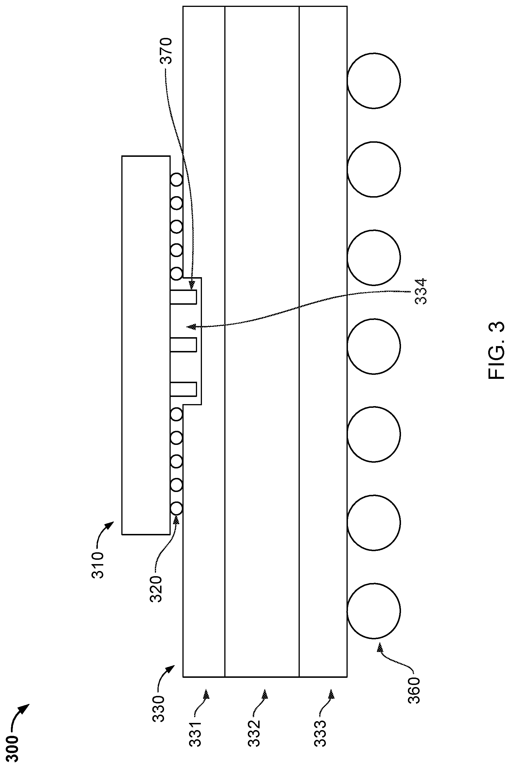Patent US11784215 Figure 3 – Deep trench capacitors embedded in package substrate