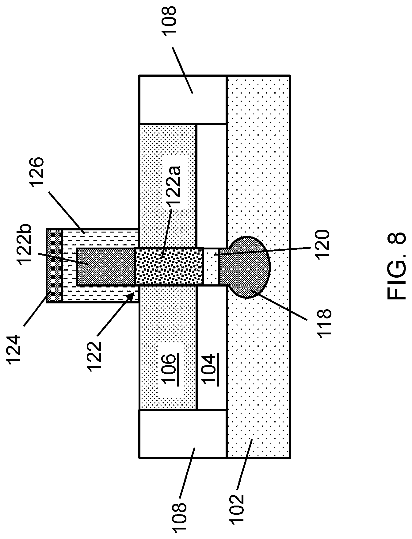 Patent US11784224 Figure 8 – Lateral bipolar transistor structure with base over semiconductor buffer and related method