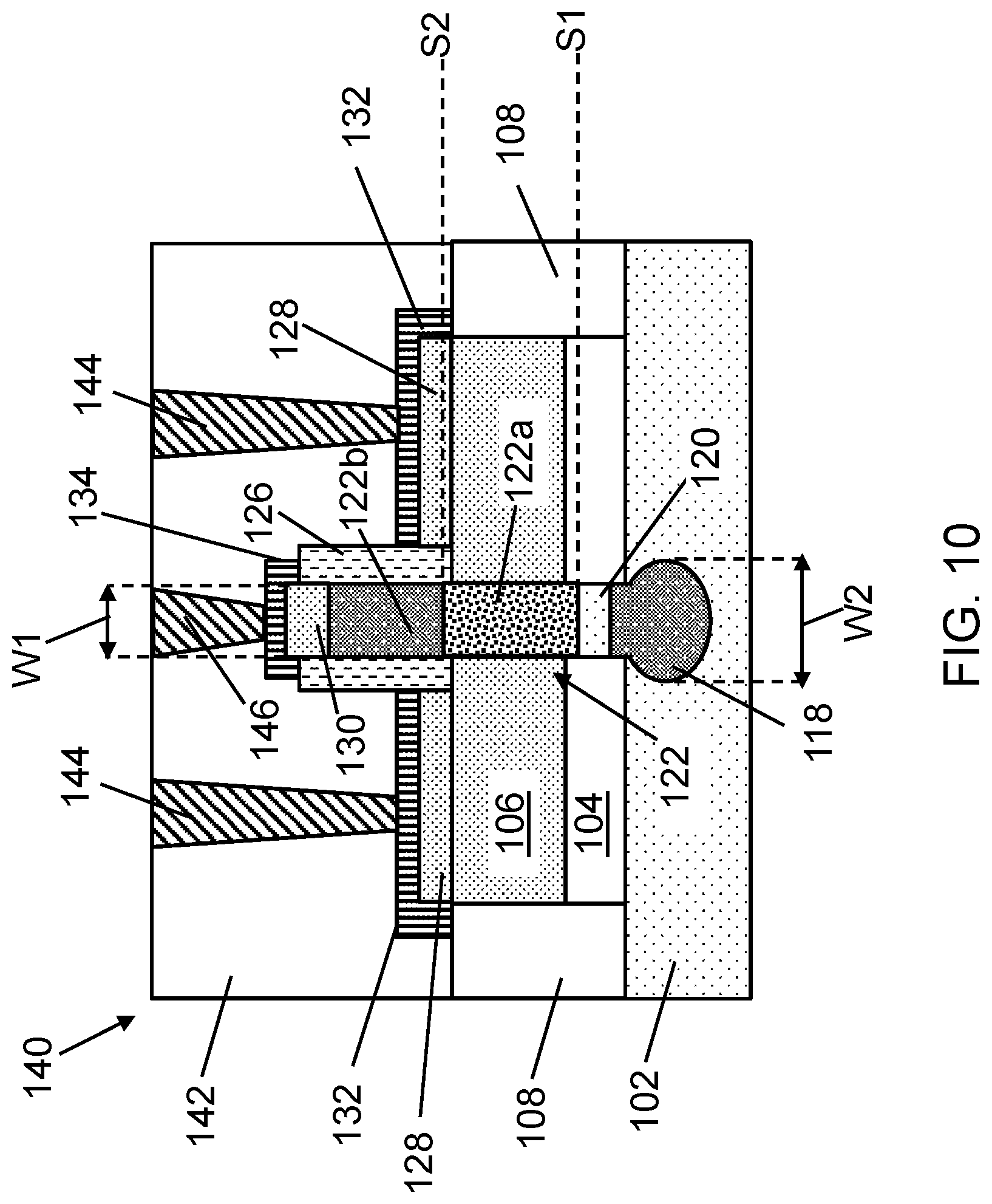 Patent US11784224 Figure 10 – Lateral bipolar transistor structure with base over semiconductor buffer and related method