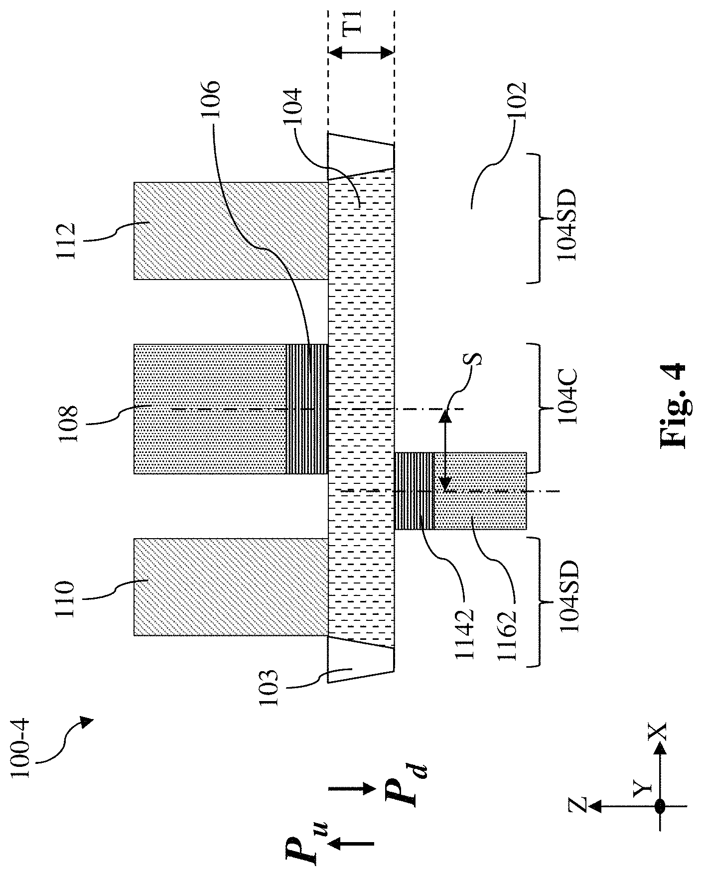 Patent US11784234 Figure 4 – Ferroelectric channel field effect transistor