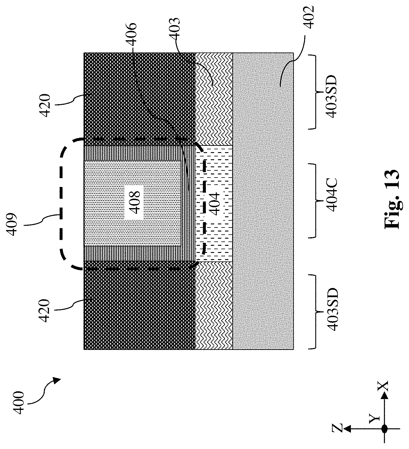 Patent US11784234 Figure 14 – Ferroelectric channel field effect transistor
