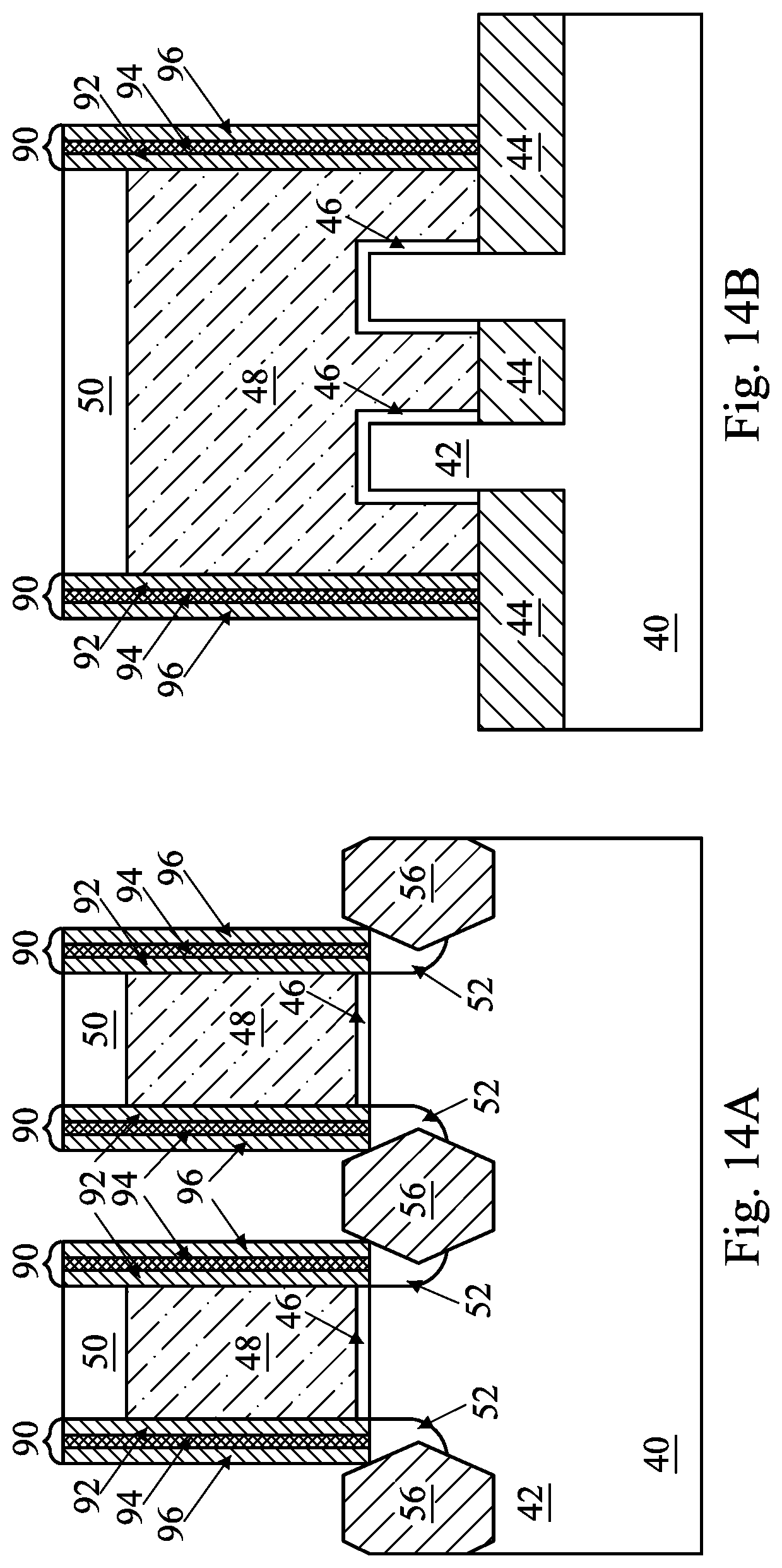 Patent US11784241 Figure 14 – Devices including gate spacer with gap or void and methods of forming the same