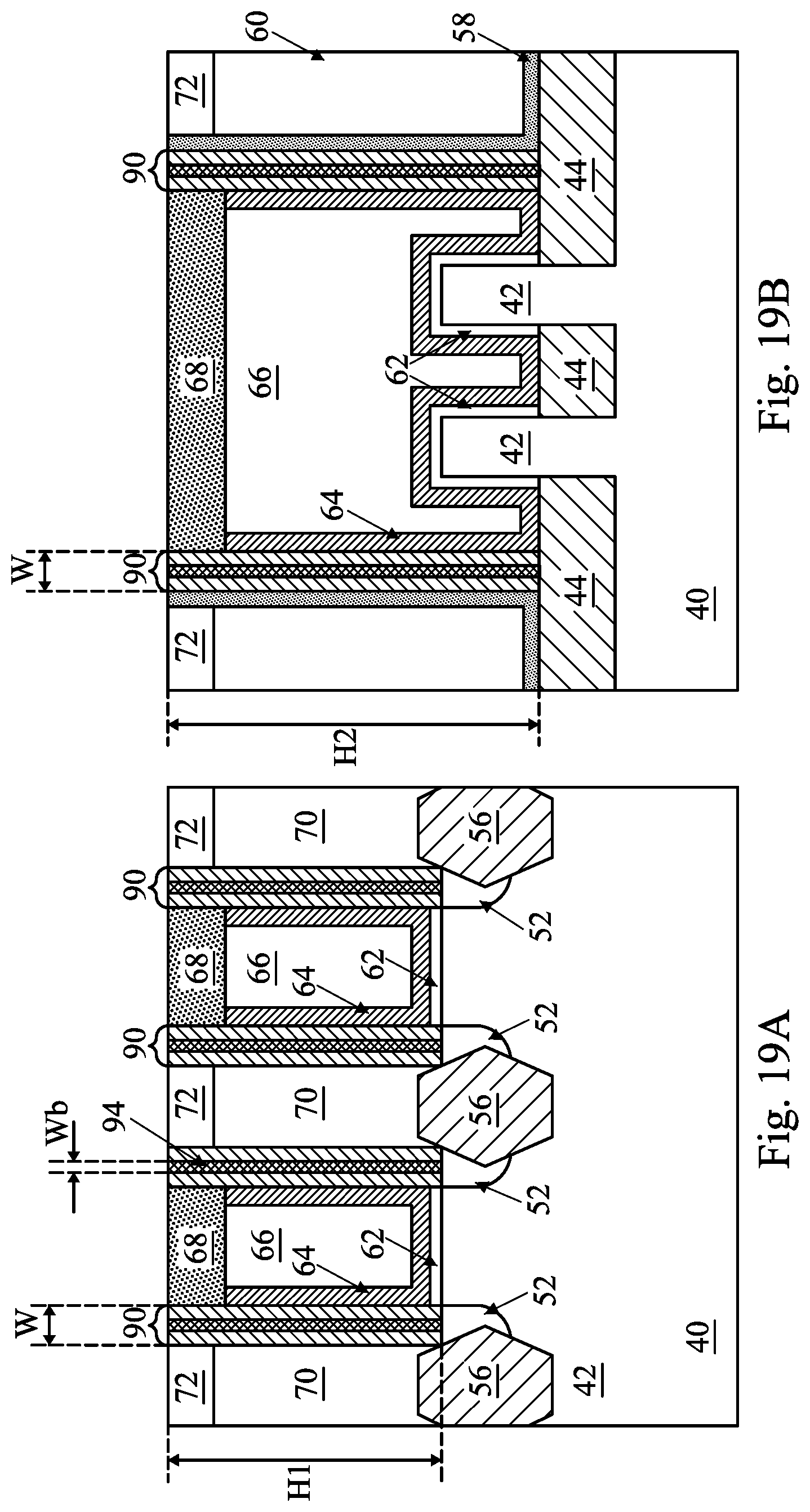 Patent US11784241 Figure 19 – Devices including gate spacer with gap or void and methods of forming the same