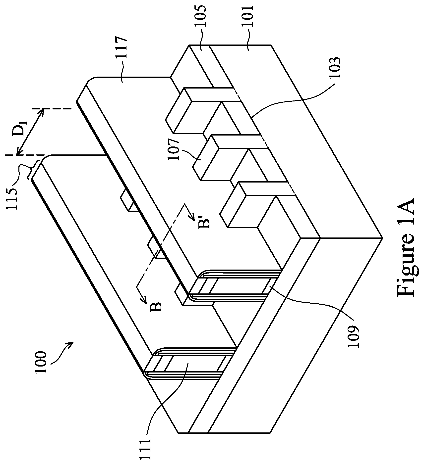 Patent US11784242 Figure 1 – Semiconductor device and method