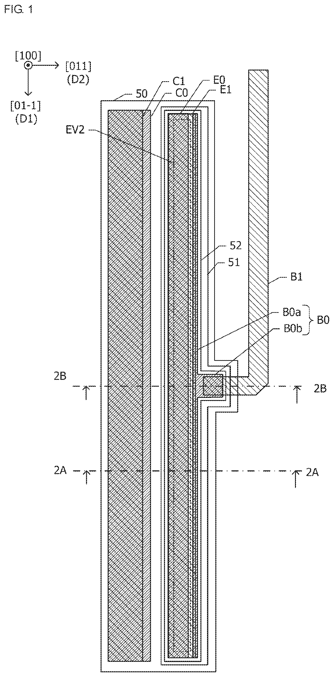 Patent US11784245 Figure 1 – Semiconductor device