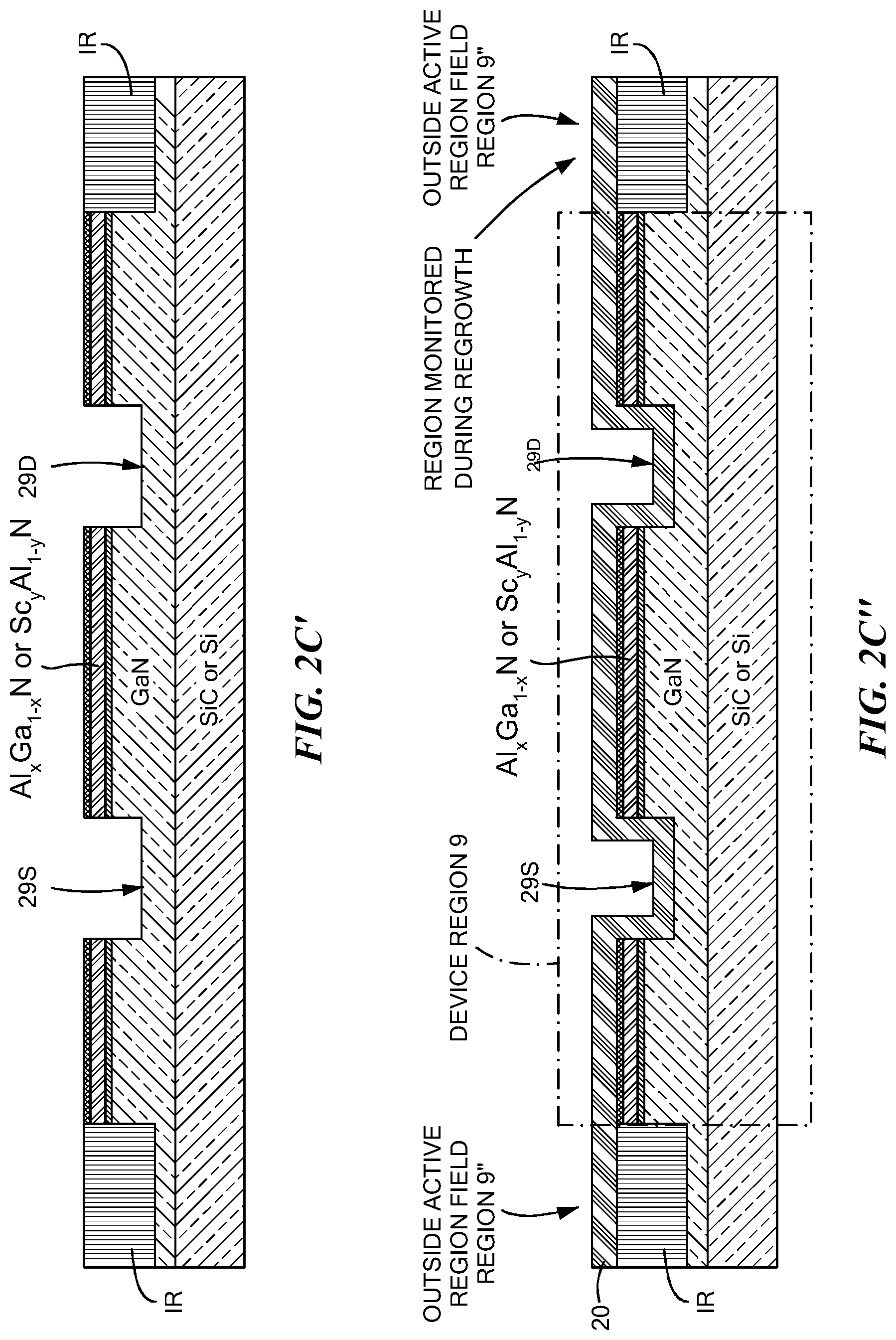 Patent US11784248 Figure 6 – Group III-V semiconductor structures having crystalline regrowth layers and methods for forming such structures