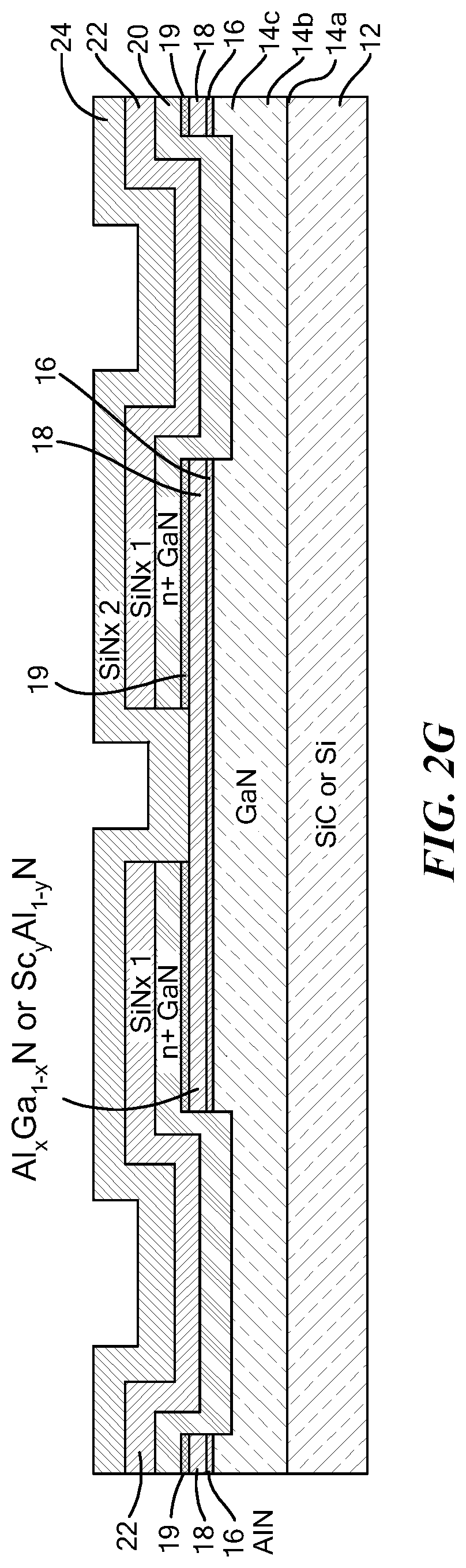 Patent US11784248 Figure 10 – Group III-V semiconductor structures having crystalline regrowth layers and methods for forming such structures