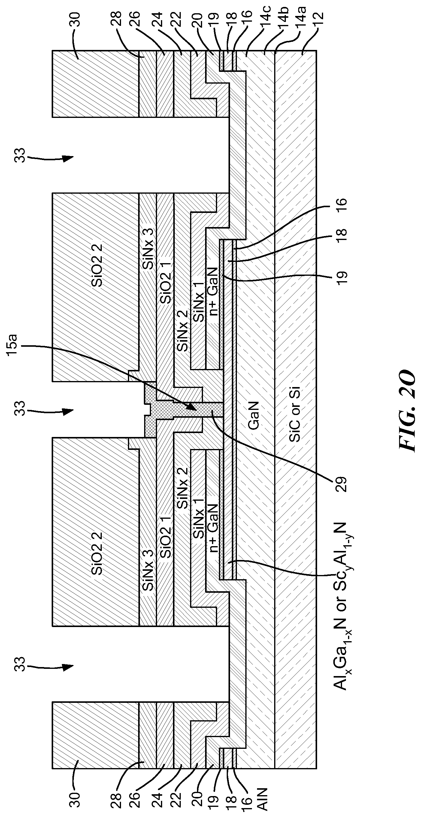 Patent US11784248 Figure 16 – Group III-V semiconductor structures having crystalline regrowth layers and methods for forming such structures
