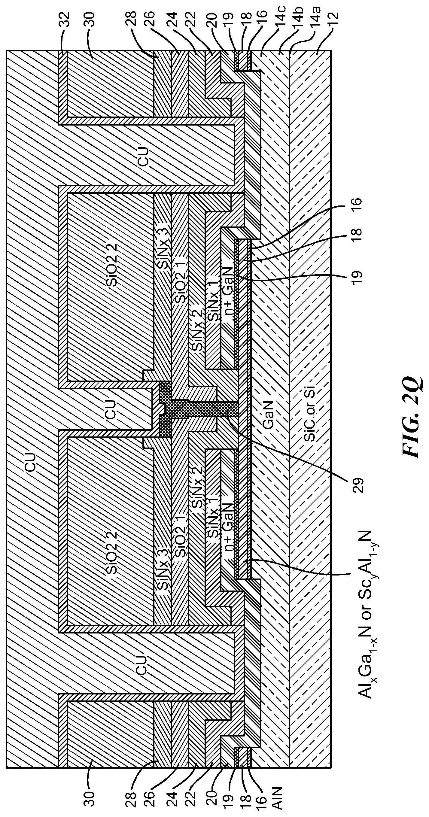 Patent US11784248 Figure 18 – Group III-V semiconductor structures having crystalline regrowth layers and methods for forming such structures
