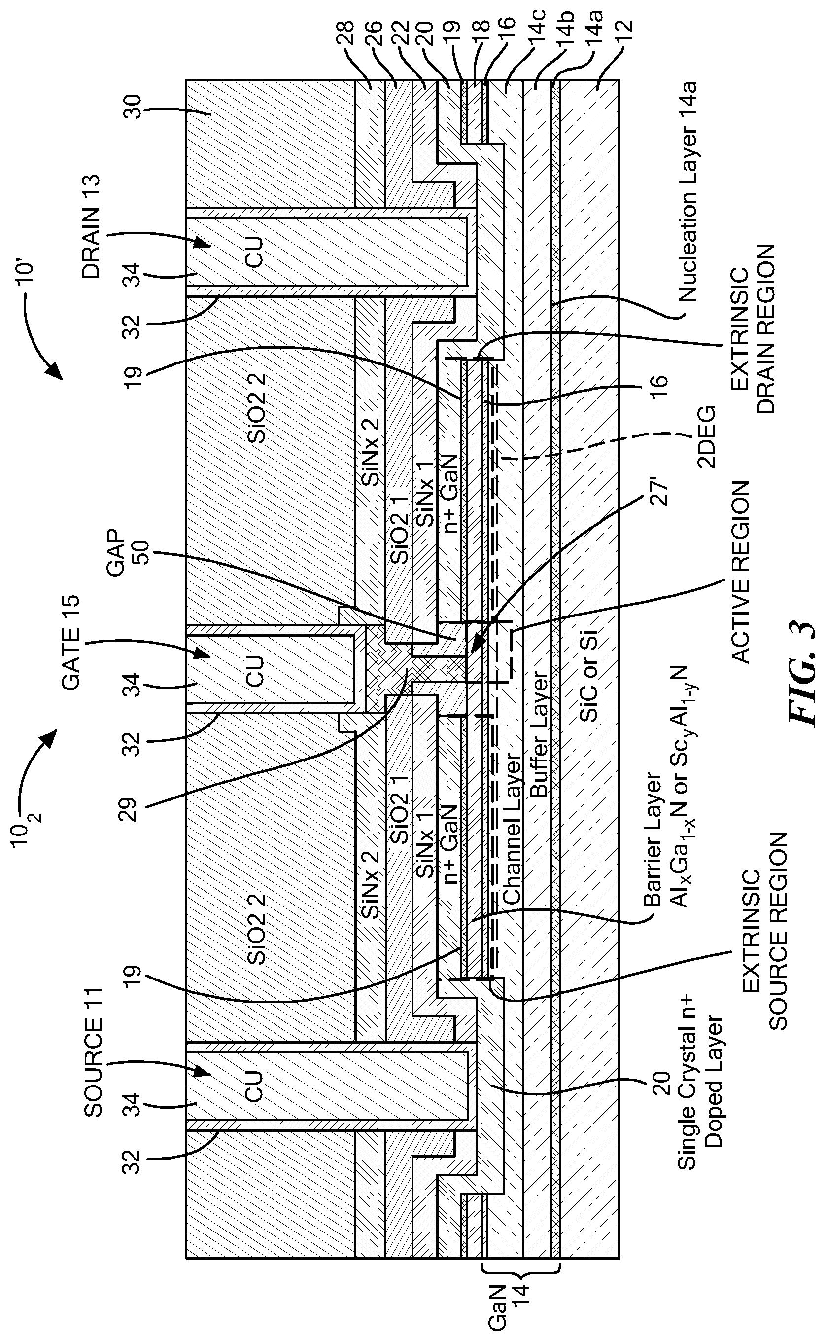 Patent US11784248 Figure 19 – Group III-V semiconductor structures having crystalline regrowth layers and methods for forming such structures