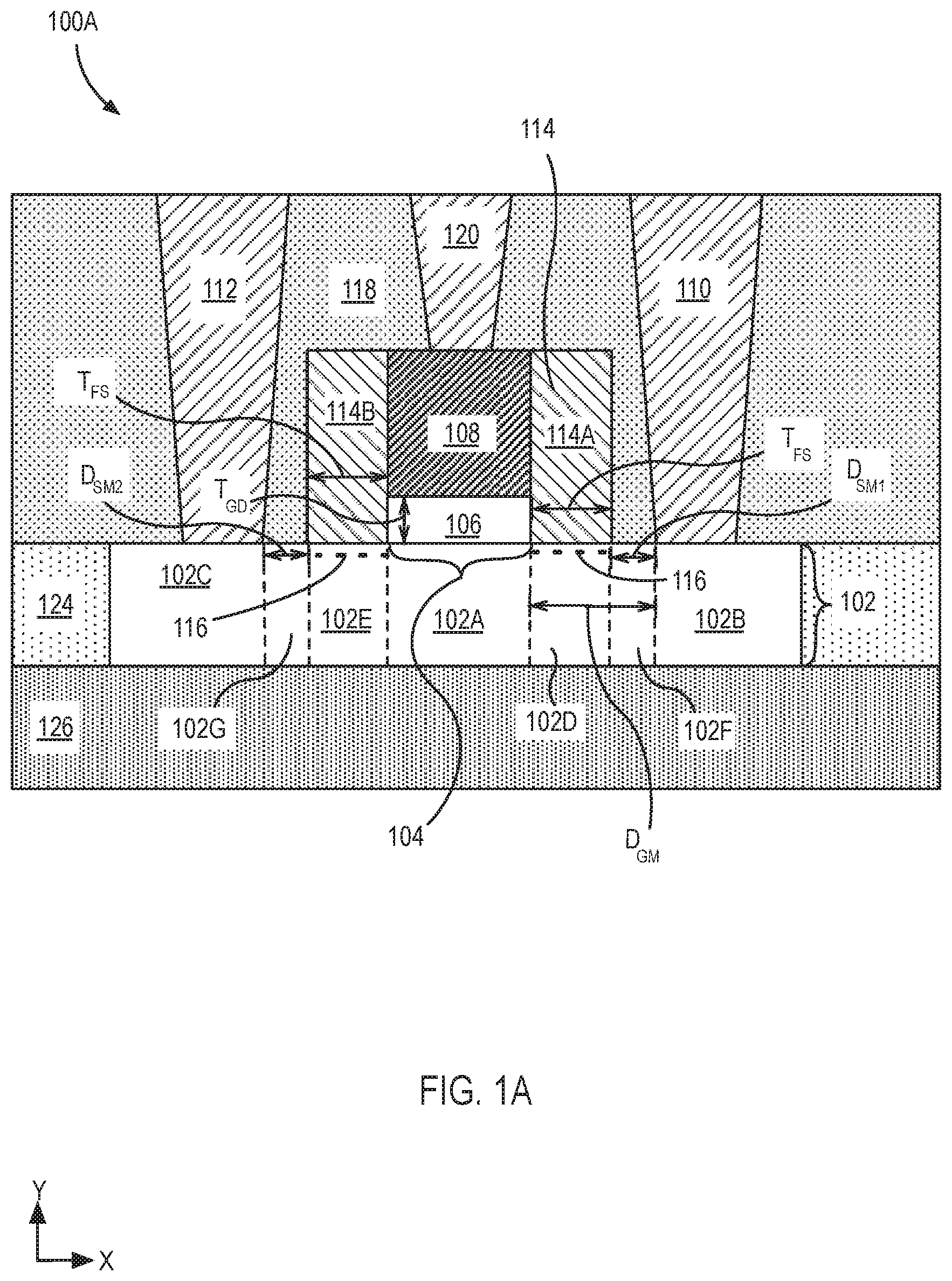 Patent US11784251 Figure 1 – Transistors with ferroelectric spacer and methods of fabrication