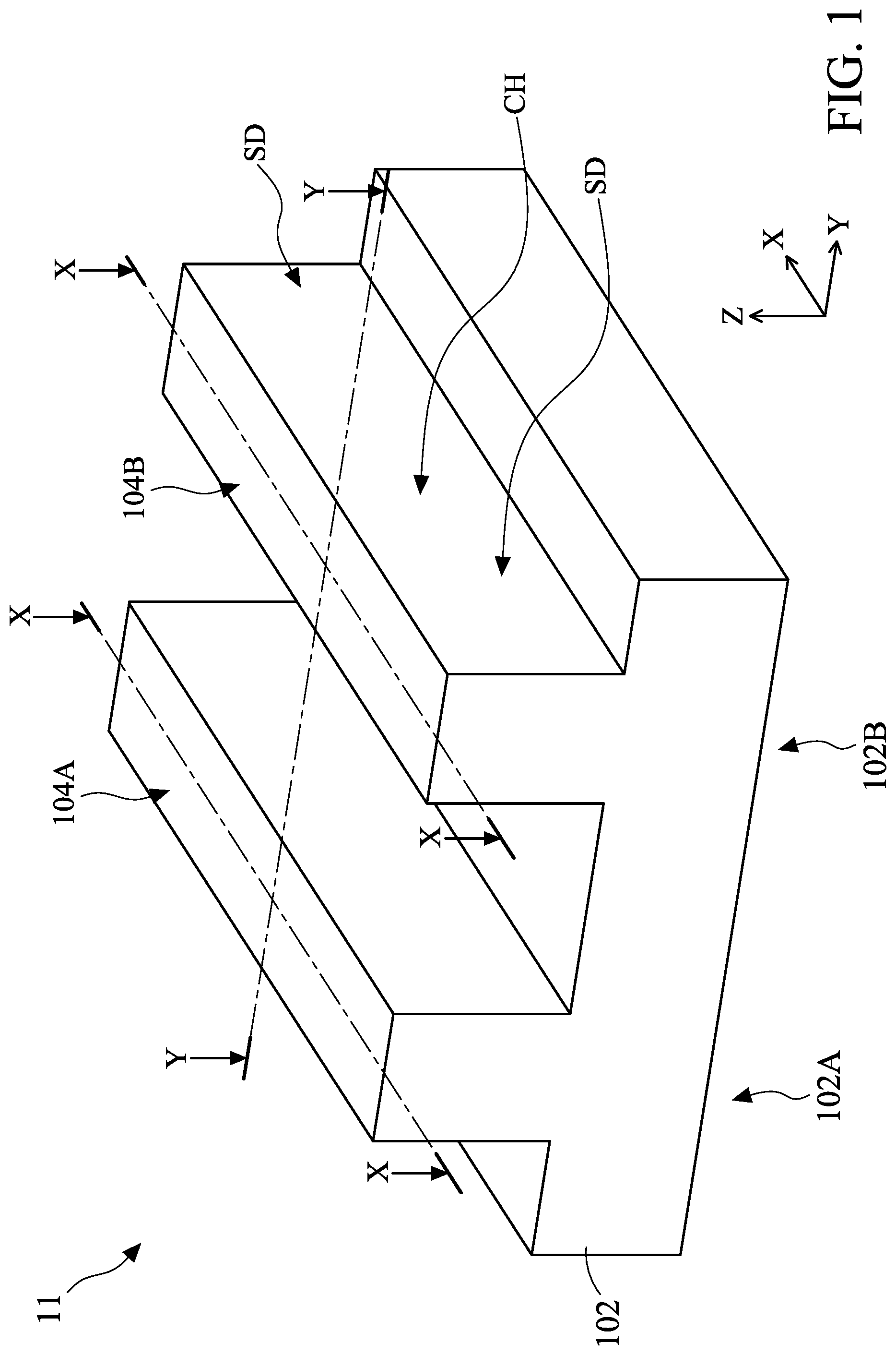 Patent US11784252 Figure 1 – Semiconductor device structure